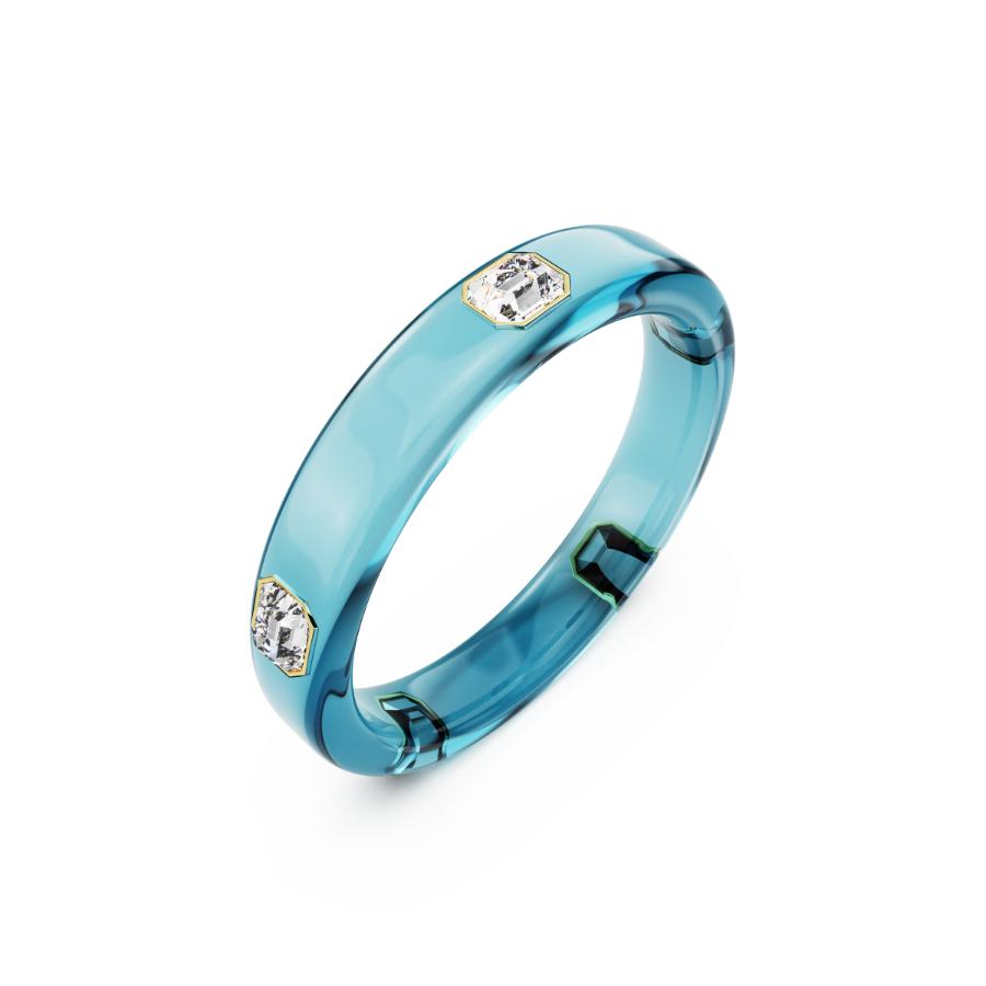 Swarovski Dulcis bangle featuring sparkling crystal accents and a sleek silver-tone design on a white background