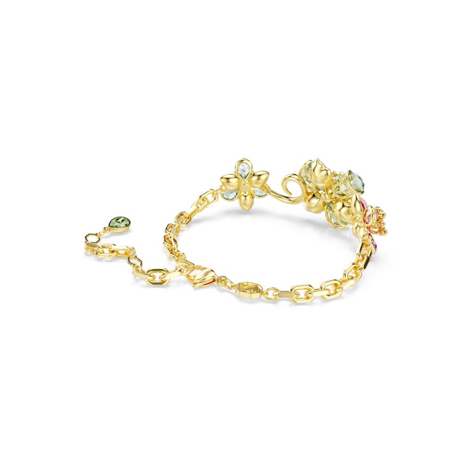 Swarovski Idyllia bracelet with multicolored flower design, mixed cut crystals, gold-tone plating, elegant jewelry accessory