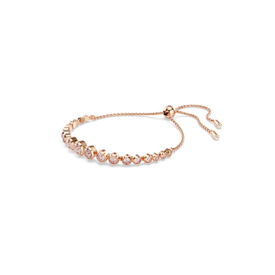 Swarovski Imber tennis bracelet with sparkling clear crystals and silver-tone setting, elegant jewelry accessory.