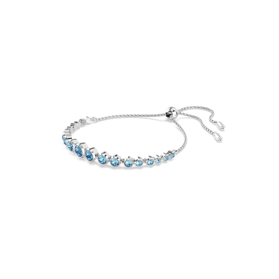 Swarovski Imber tennis bracelet with sparkling clear crystals on a silver-tone chain, elegant jewelry accessory for special occasions