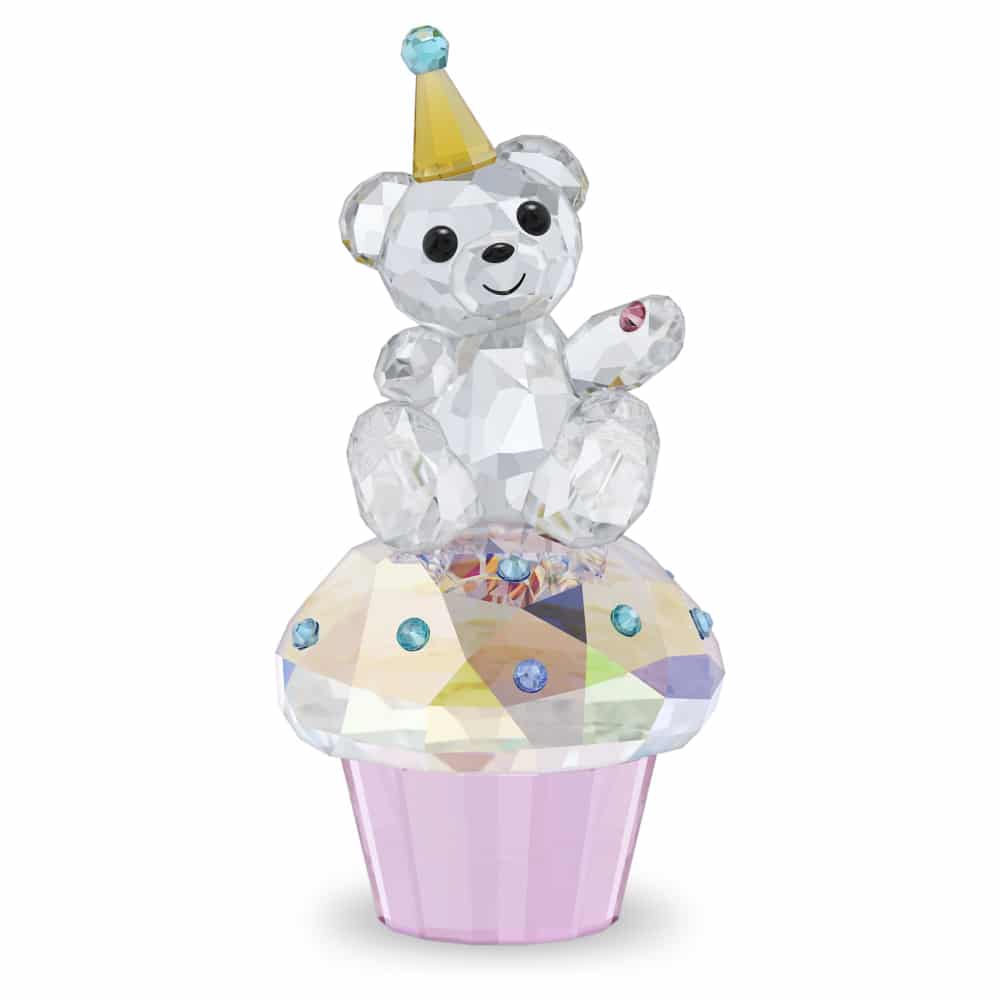 Swarovski Kris Bear Sweet Celebration crystal figurine with colorful accents and intricate detailing