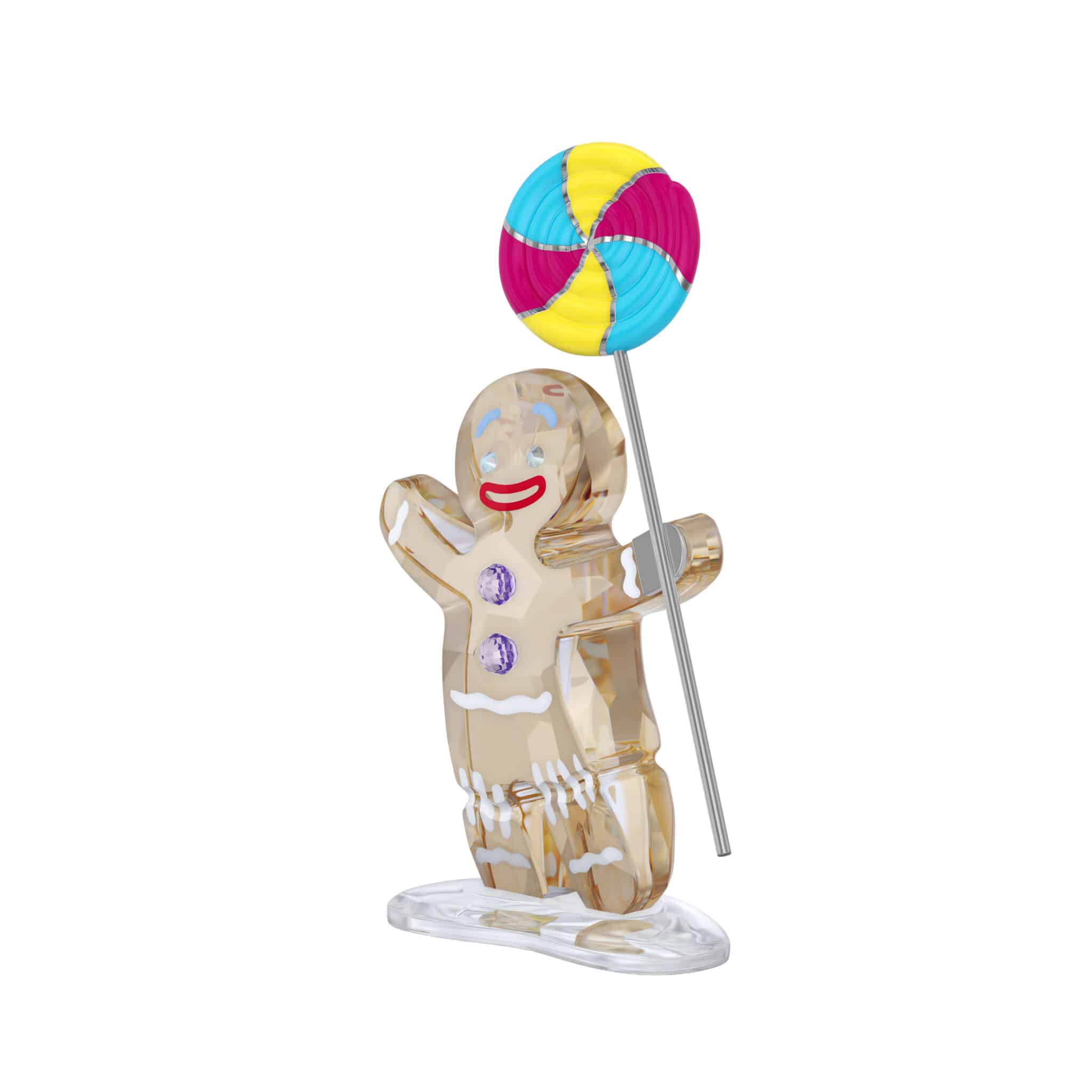Swarovski Shrek Gingy figurine sparkling crystal collectible with detailed features and vibrant colors.