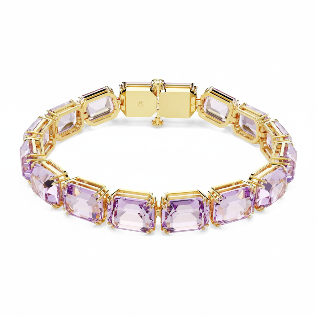 Swarovski Millenia Tennis Bracelet featuring sparkling crystal stones set in a sleek silver-tone design.