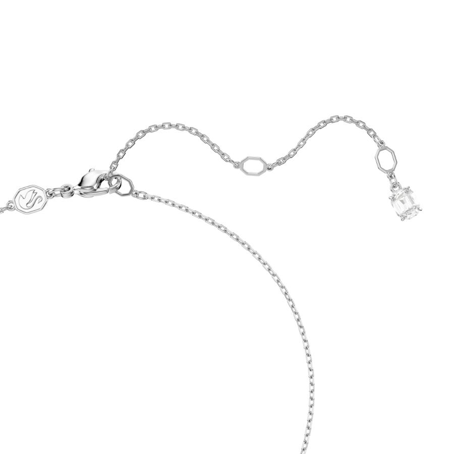Swarovski Ariana Grande x pendant with mixed cut heart-shaped white crystals, rhodium plated jewelry piece.