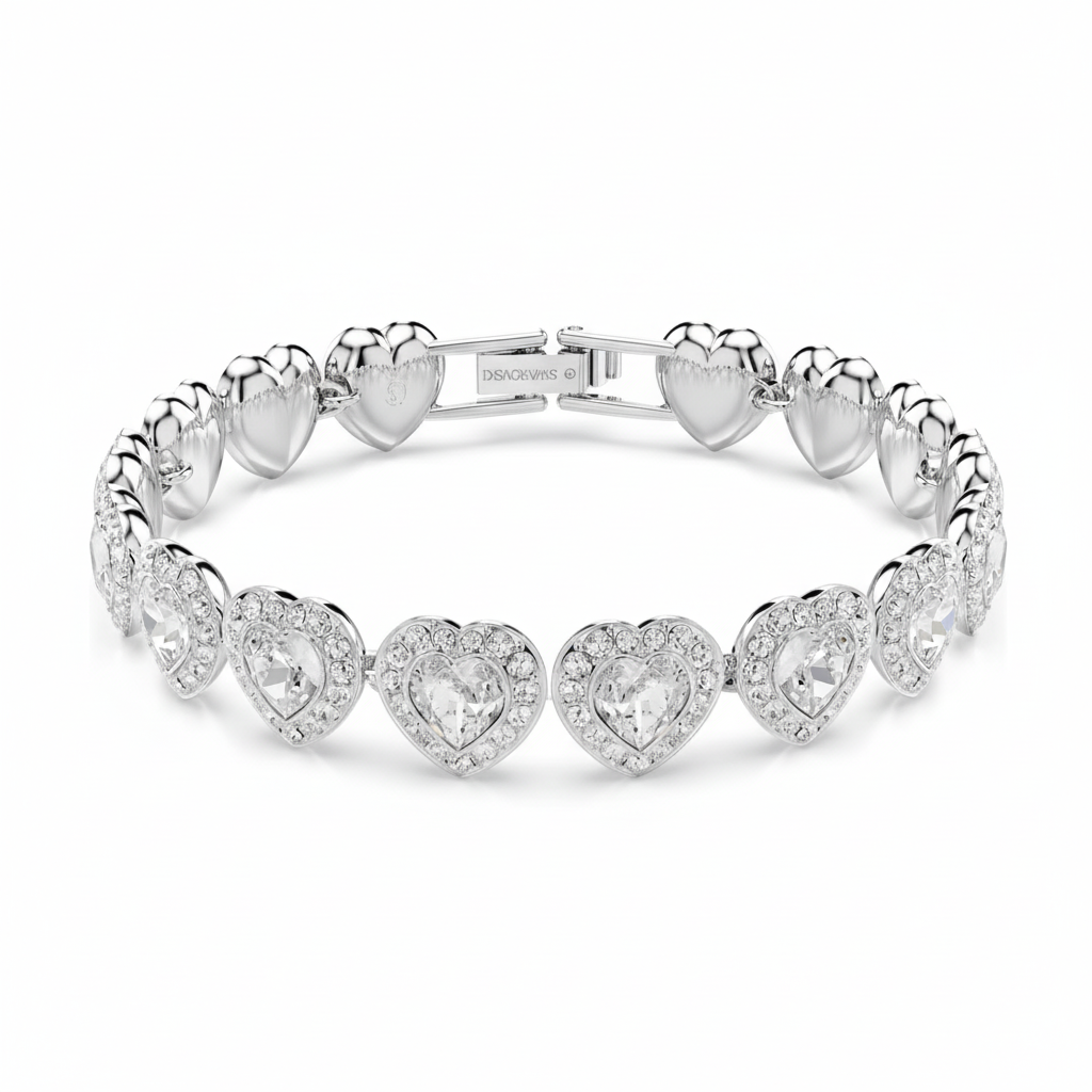 Swarovski Ariana Grande x Swarovski tennis bracelet featuring sparkling crystals and a sleek silver design.