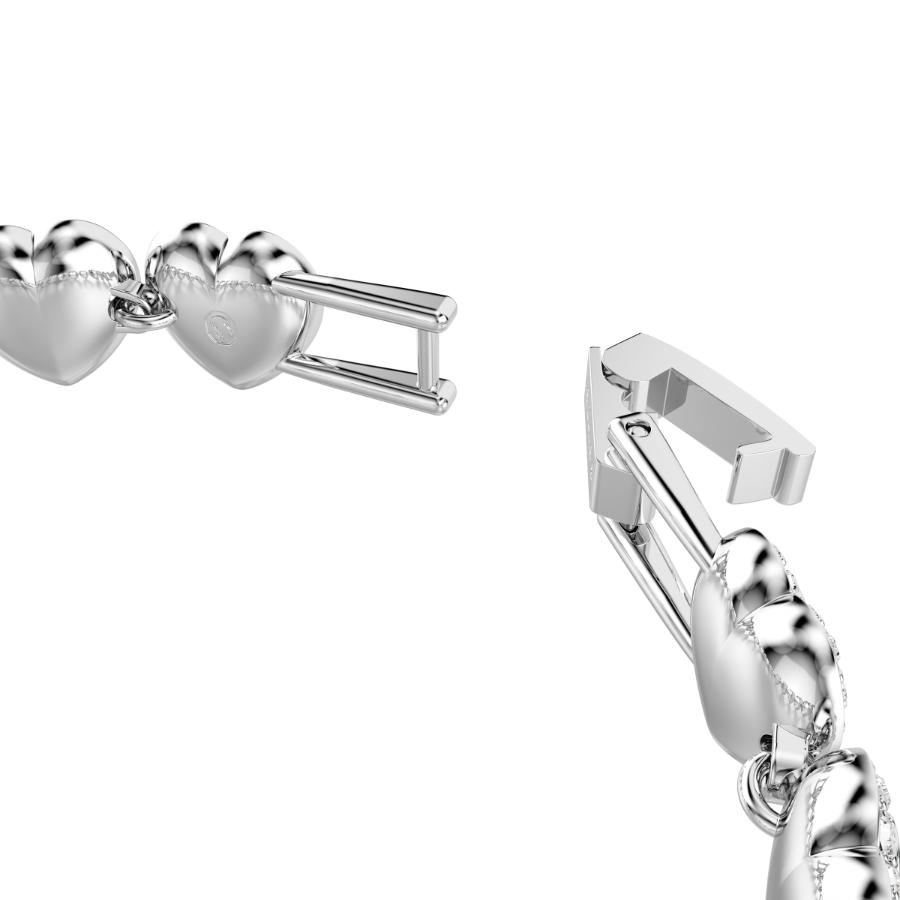 Swarovski Ariana Grande x Swarovski tennis bracelet with sparkling crystals and elegant design on a white background.