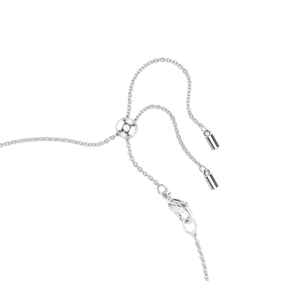 Swarovski Ariana Grande crystal pearl choker in white with rhodium plating, featuring sparkling crystal embellishments and a sleek design.