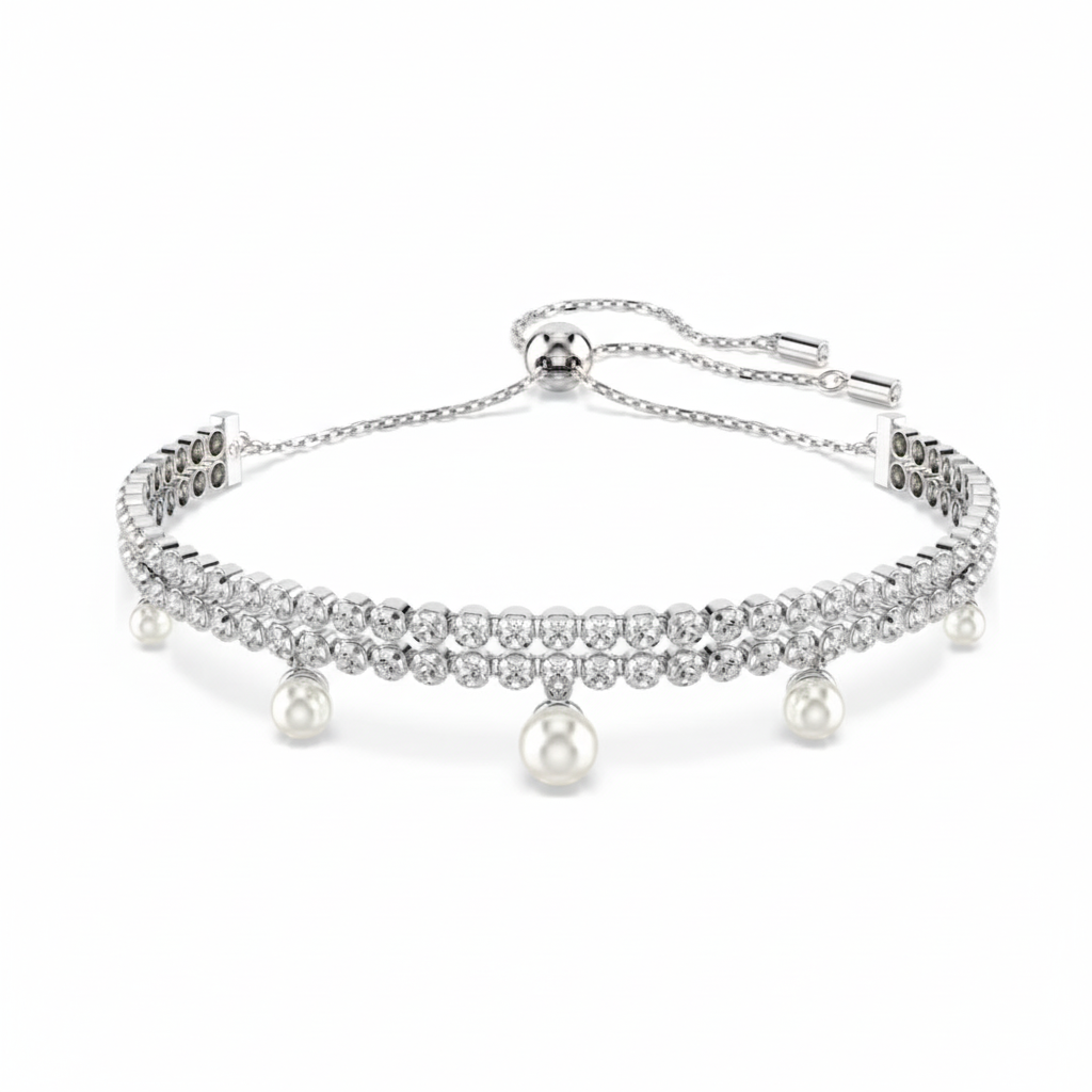 Swarovski Ariana Grande bracelet featuring sparkling crystals and elegant design, displayed on a neutral background.