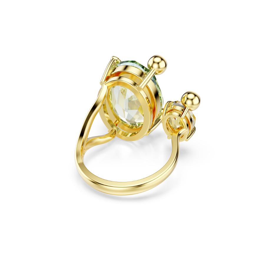 Swarovski Gema open ring with multicolored mixed cut crystals in gold-tone plating, showcasing a stylish jewelry design