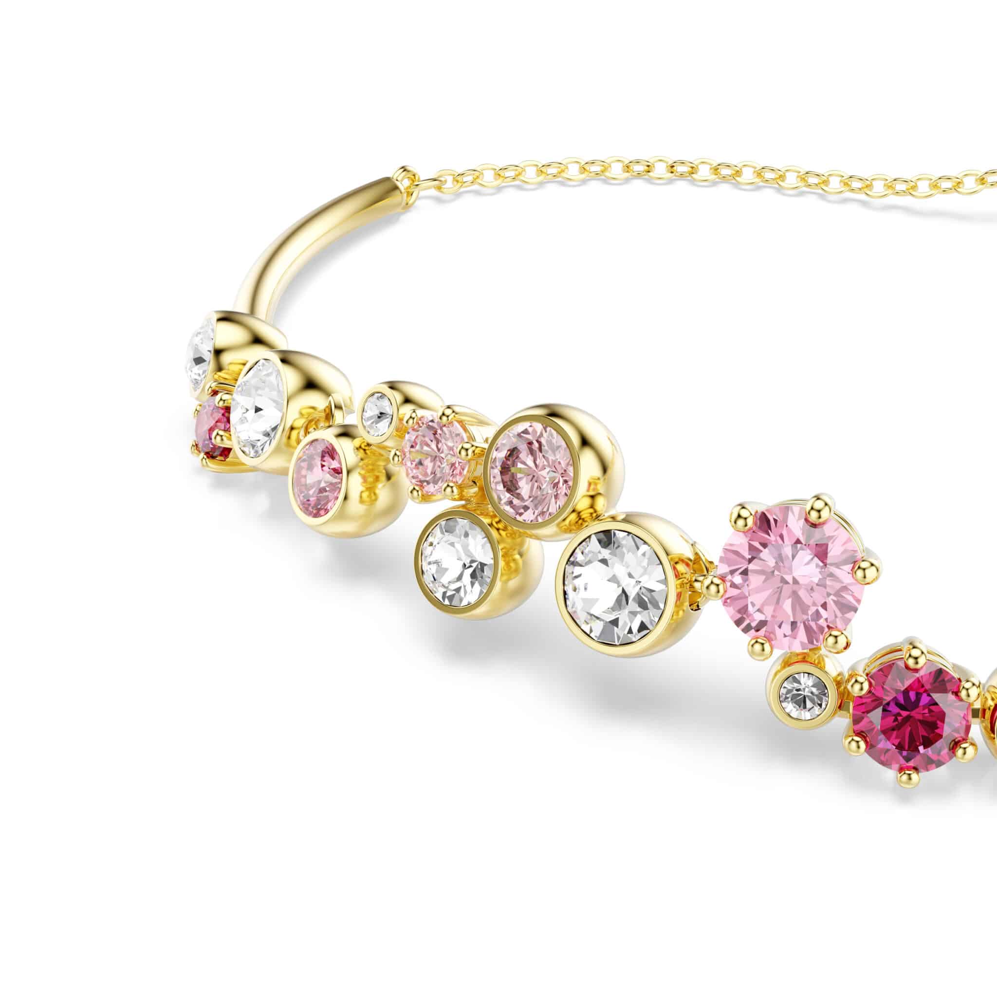 Swarovski Constella bracelet featuring sparkling crystal beads and silver-tone clasp on a white background.