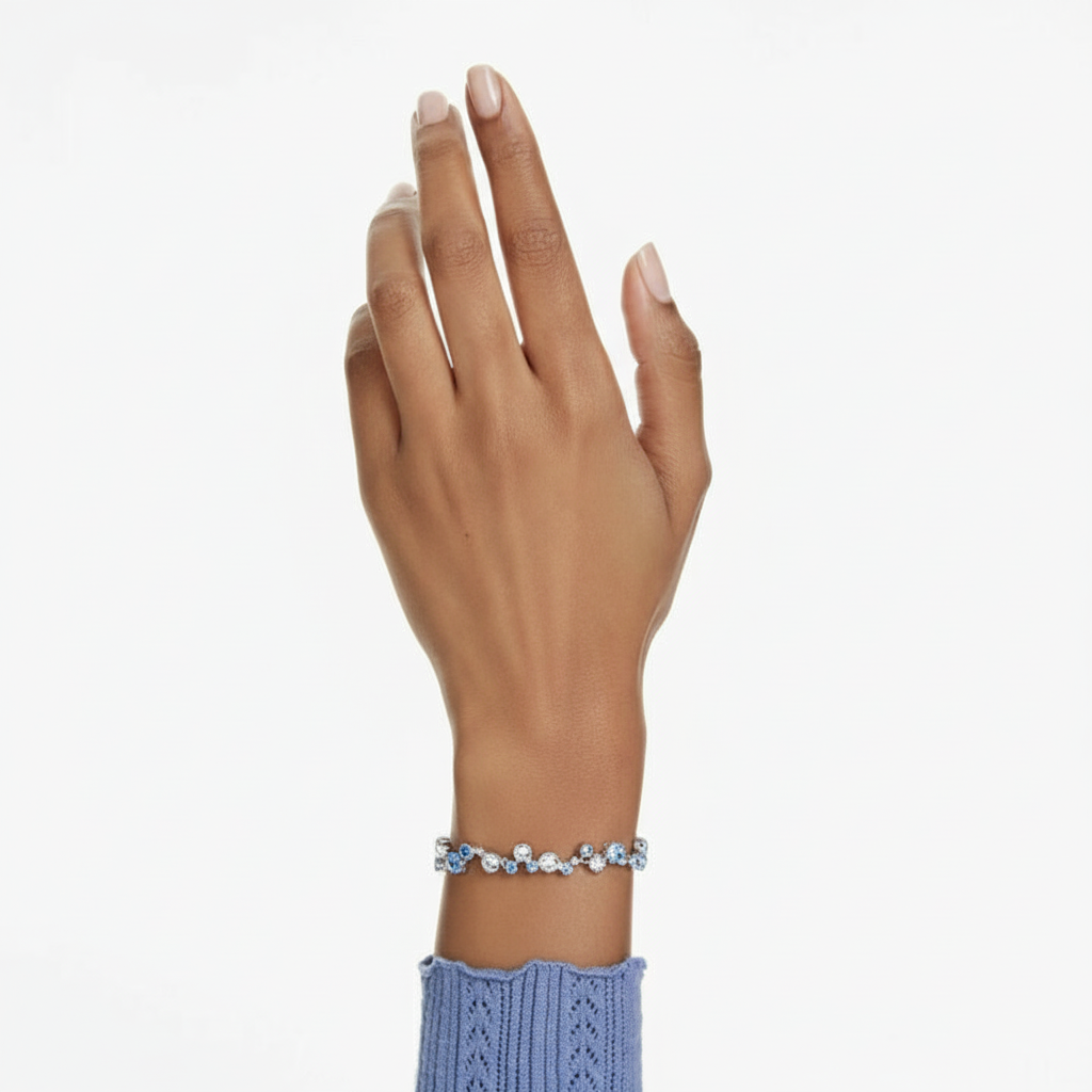 Swarovski Constella bracelet featuring sparkling crystal accents and a delicate silver chain design.