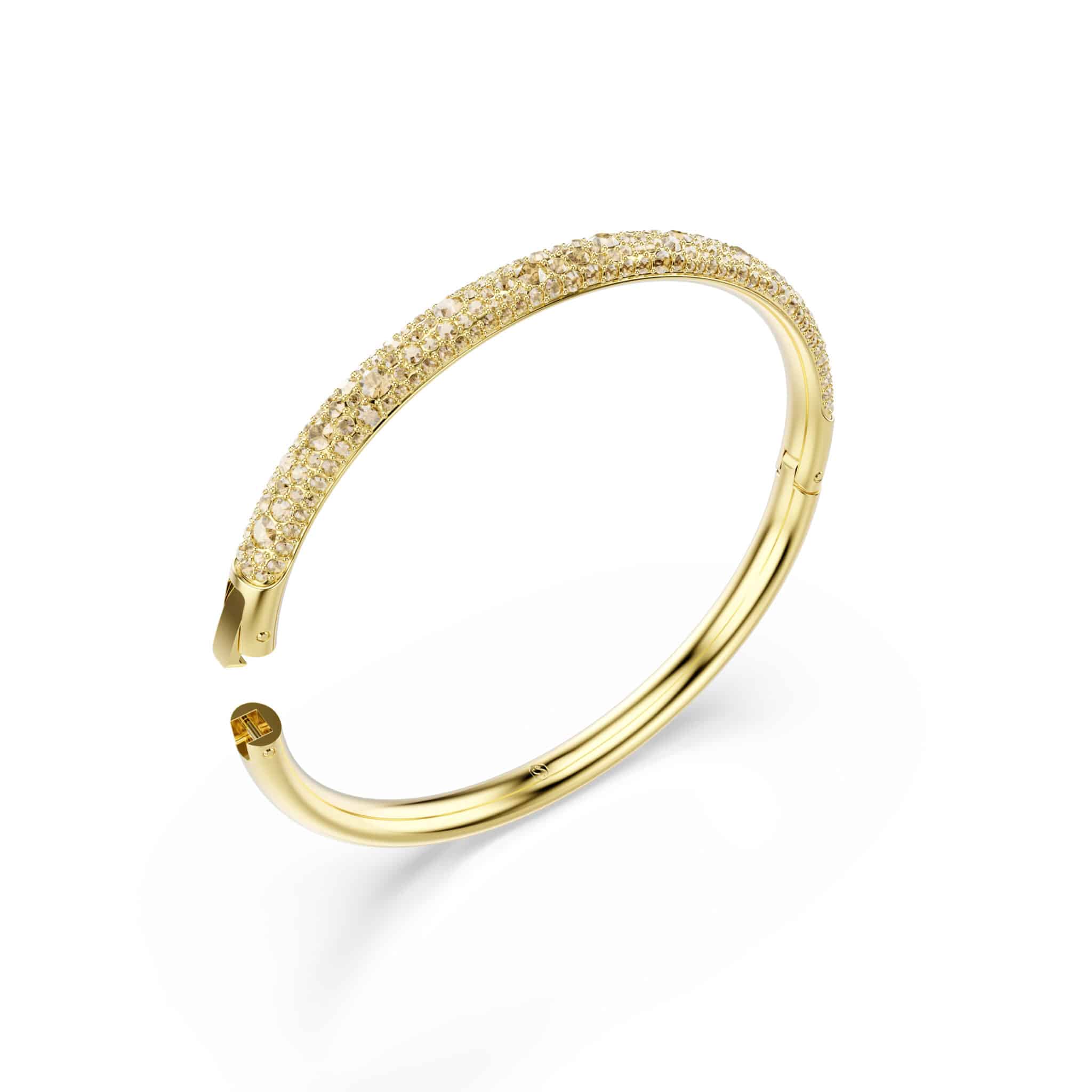 Swarovski Sublima bangle with sparkling crystal accents and sleek silver-tone design, showcasing elegant jewelry craftsmanship.
