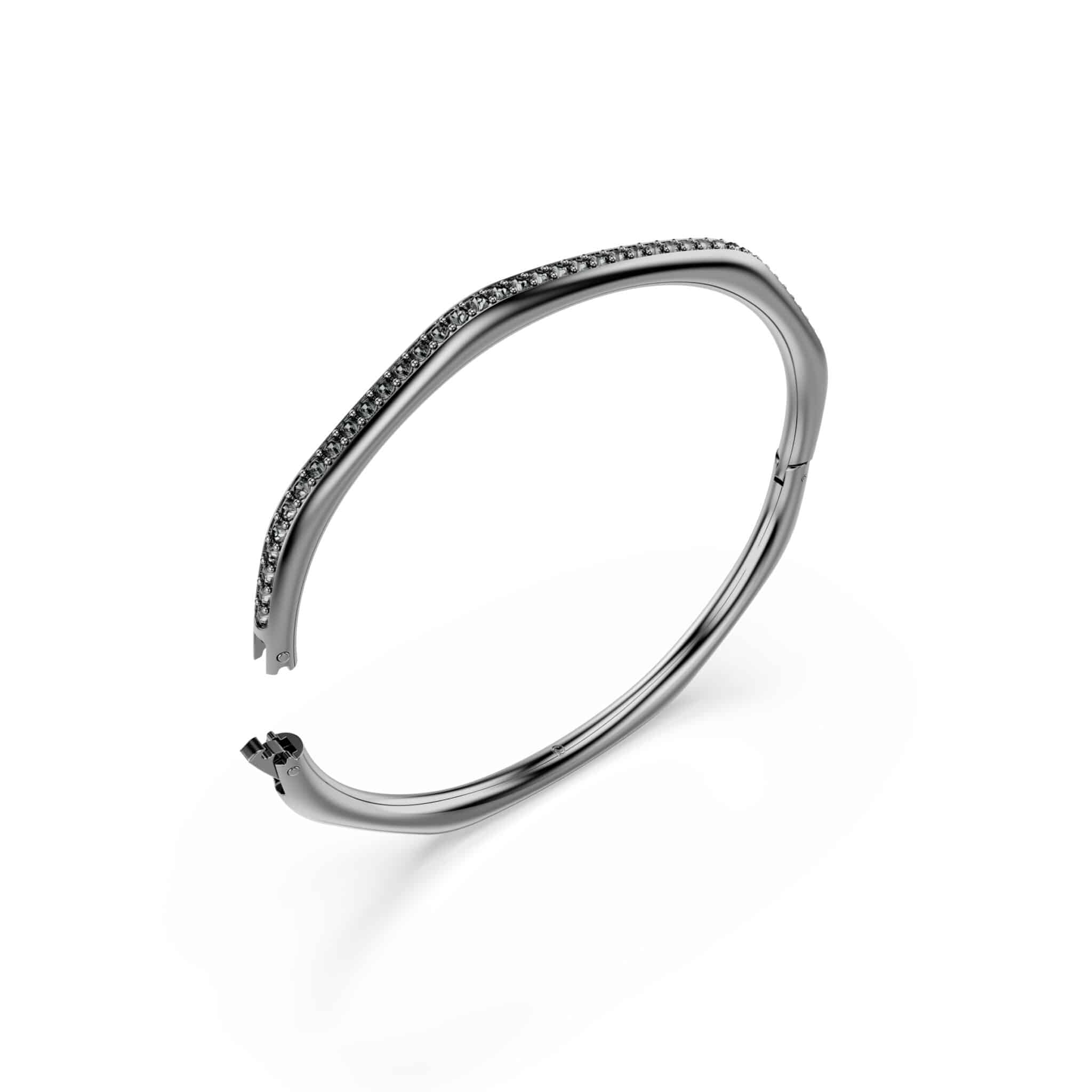 Swarovski Dextera bangle with sparkling crystal accents and silver-tone metal, stylish jewelry accessory.