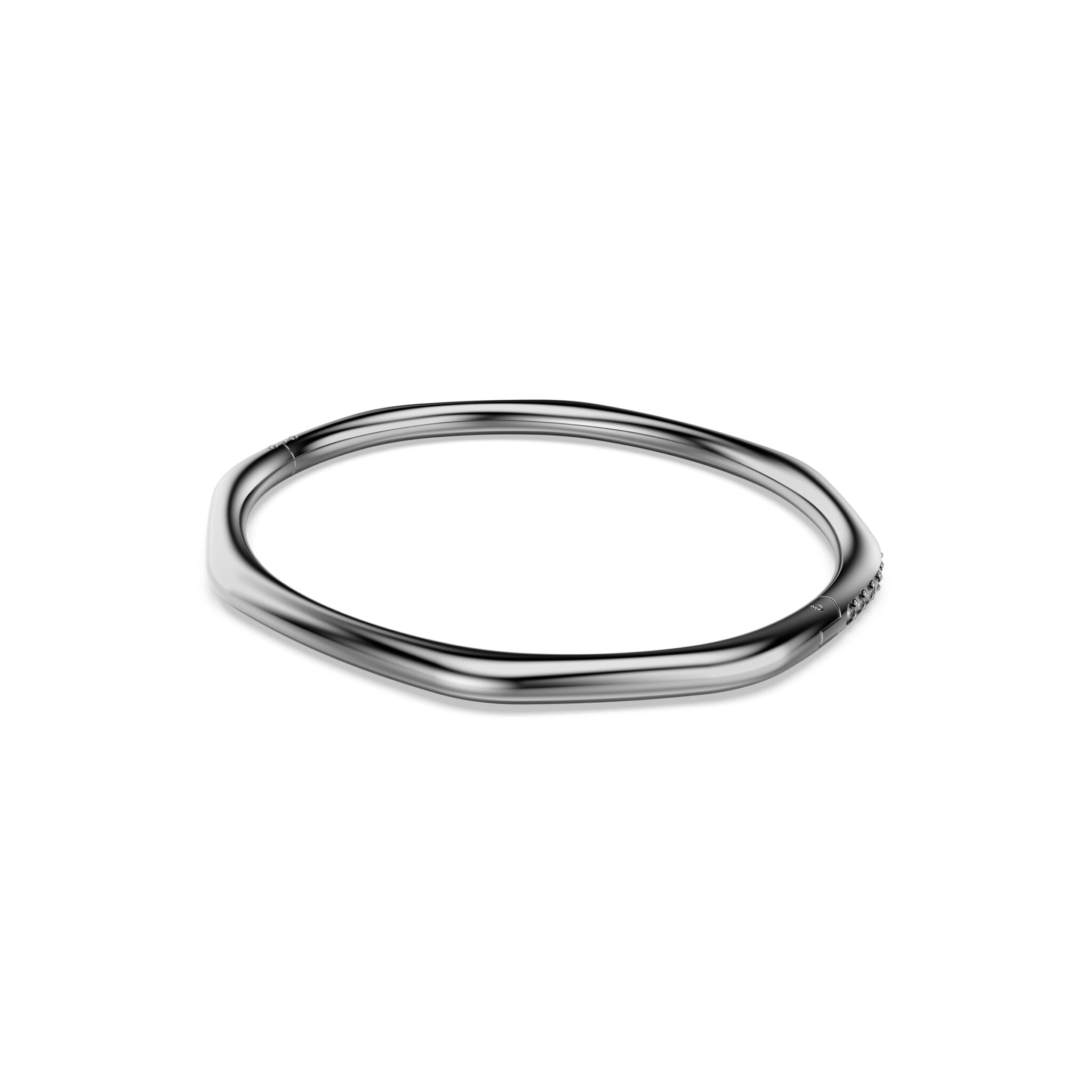Shimmering Swarovski Dextera bangle with intricate crystal detailing and polished metal finish, elegant jewelry accessory.