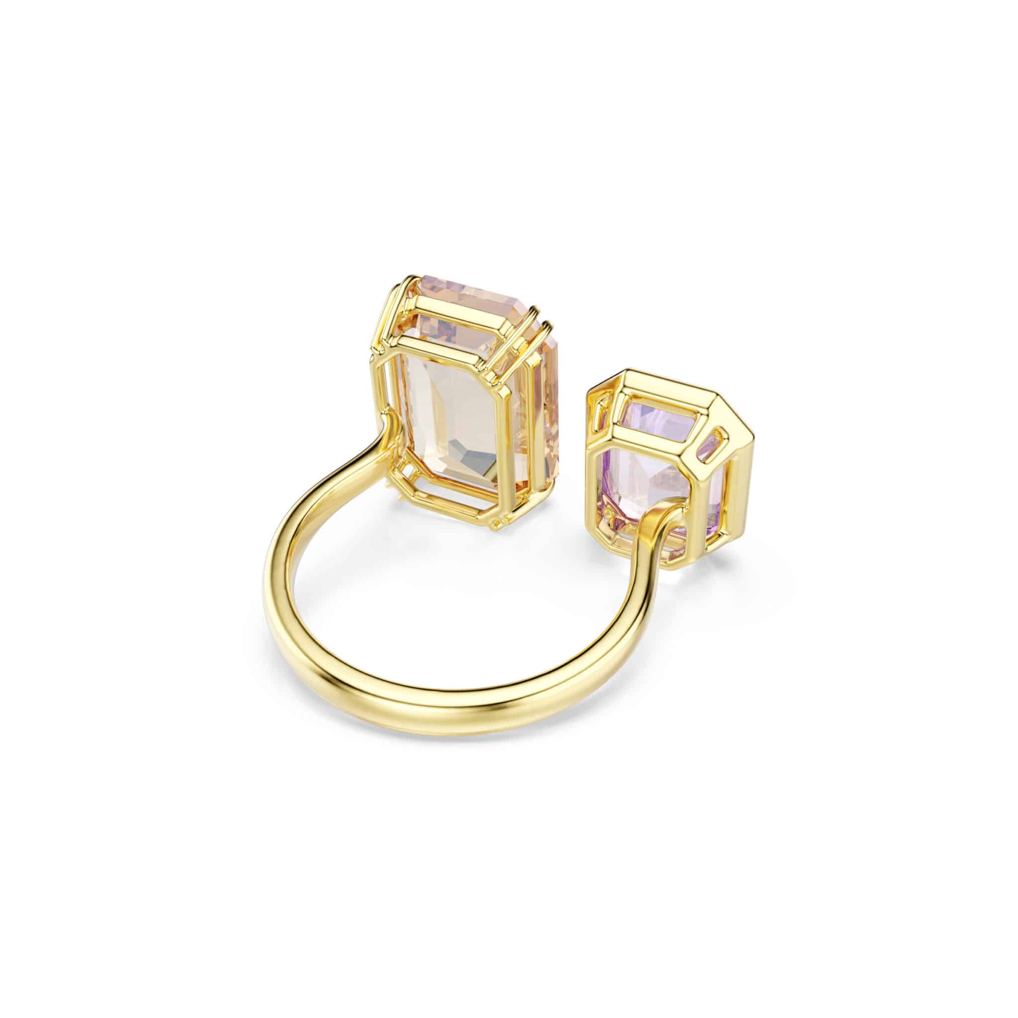 Swarovski Millenia open ring with octagon cut multicolored stones and gold-tone plating, elegant jewelry accessory