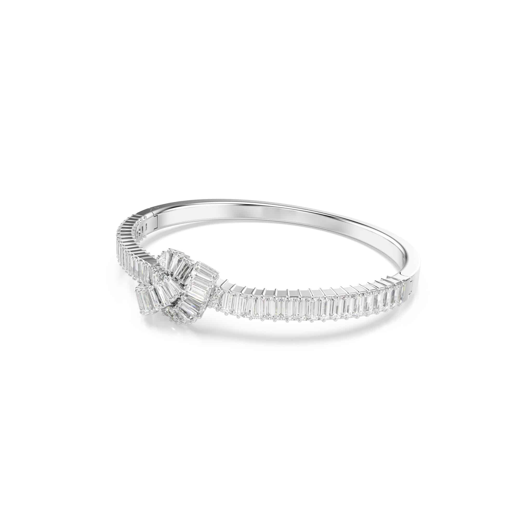 Swarovski Matrix Bangle featuring sparkling crystal accents and a sleek silver-tone design, elegant jewelry for special occasions.