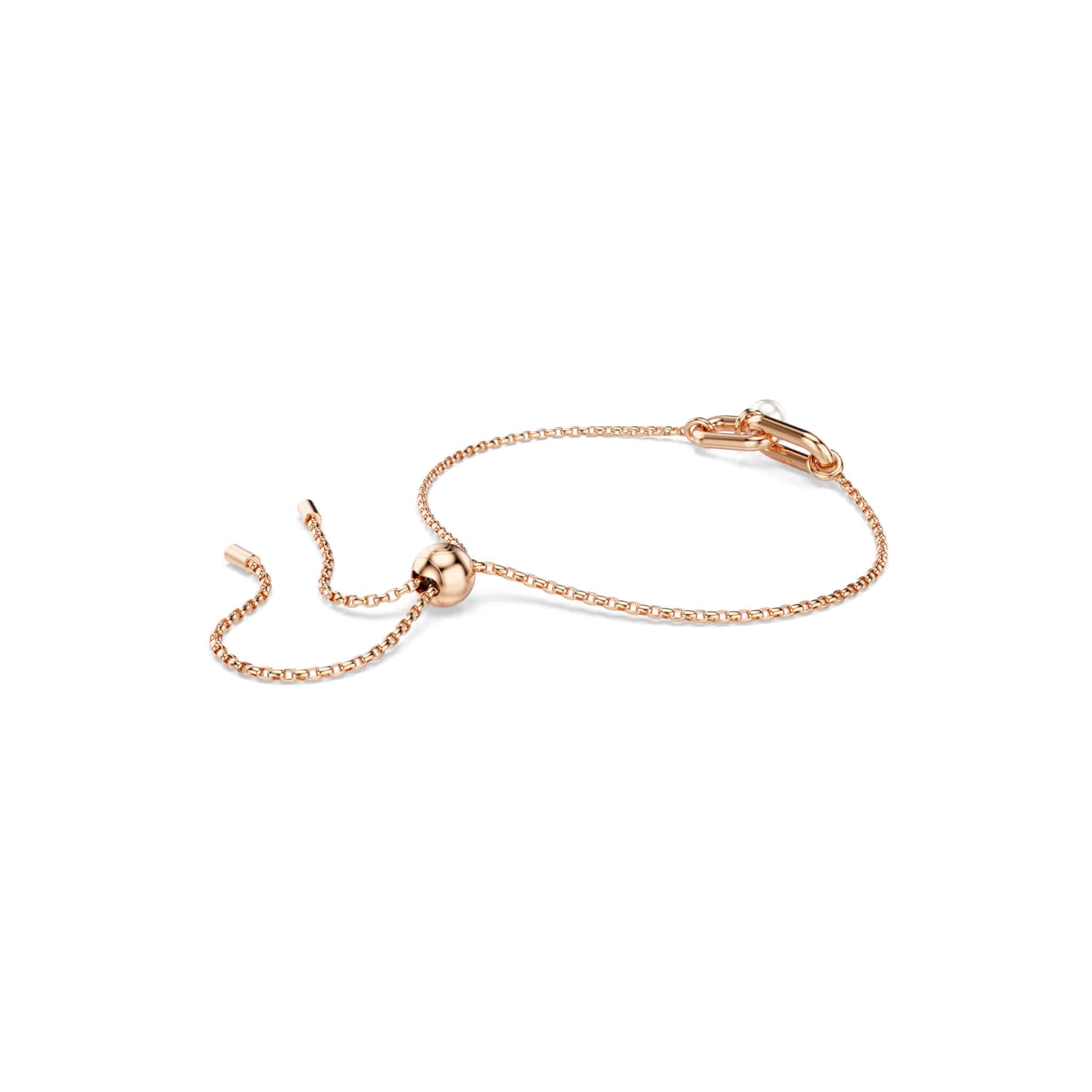 Swarovski Constella bracelet featuring sparkling crystal beads and silver-tone clasp on a white background.