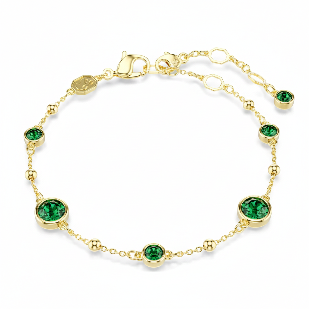 Swarovski Imber bracelet featuring sparkling crystal beads and elegant silver-tone chain design.