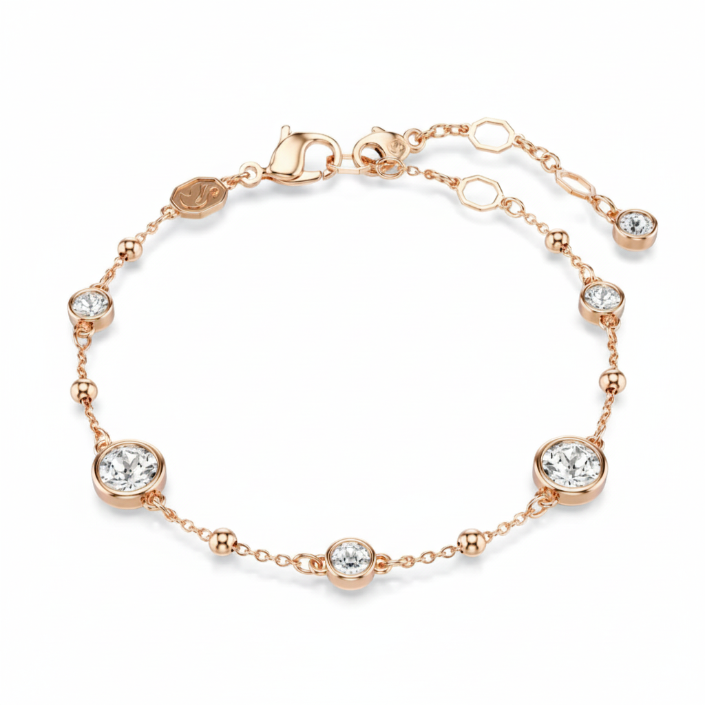 Swarovski Imber bracelet featuring sparkling crystal beads and a sleek silver-toned clasp, elegant jewelry accessory.