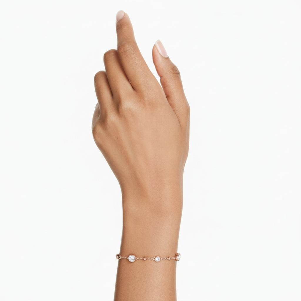 Swarovski Imber bracelet with sparkling clear crystals and silver-tone chain, elegant jewelry accessory for women