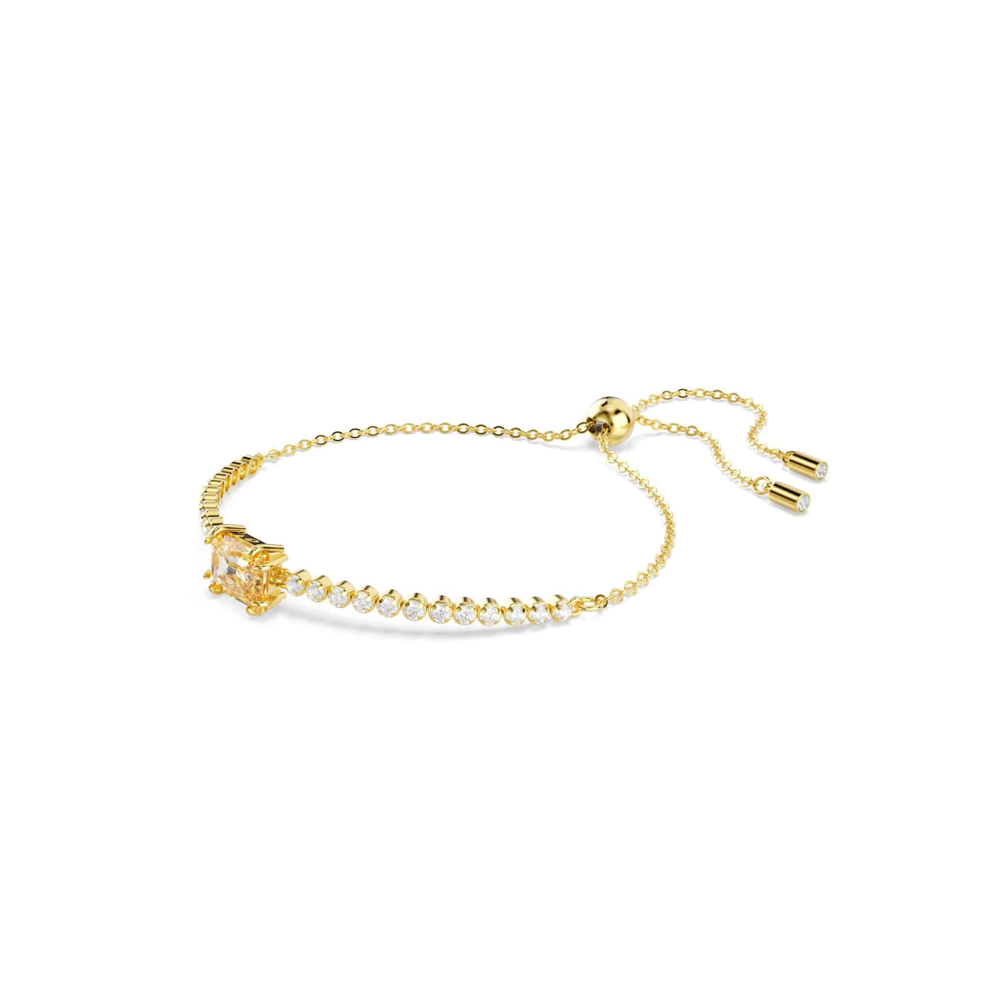 Swarovski Matrix Tennis Bracelet featuring sparkling crystal stones set in a sleek silver-tone design.