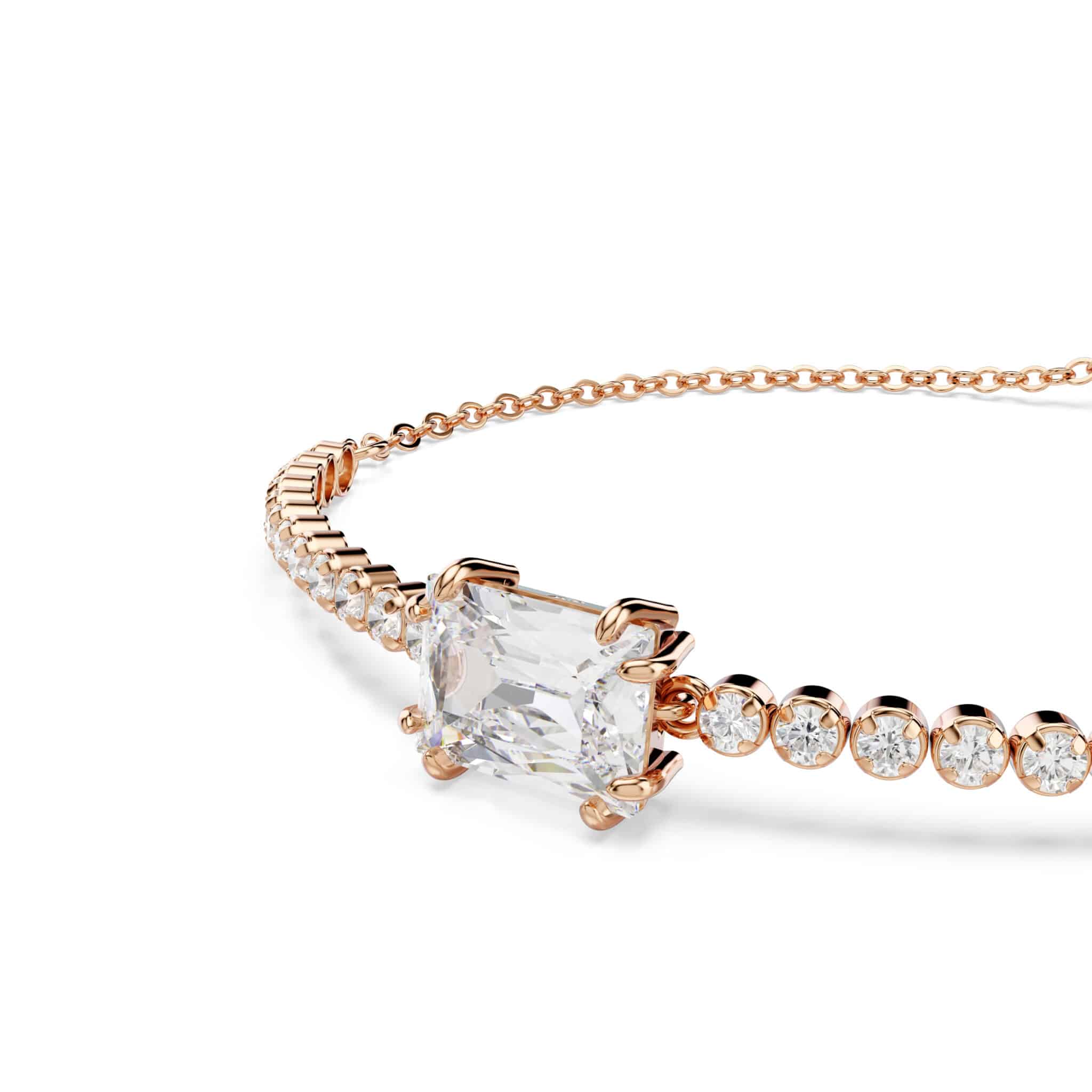 Swarovski Matrix Tennis Bracelet with sparkling crystal accents and sleek silver-tone design, close-up view of the elegant jewelry.