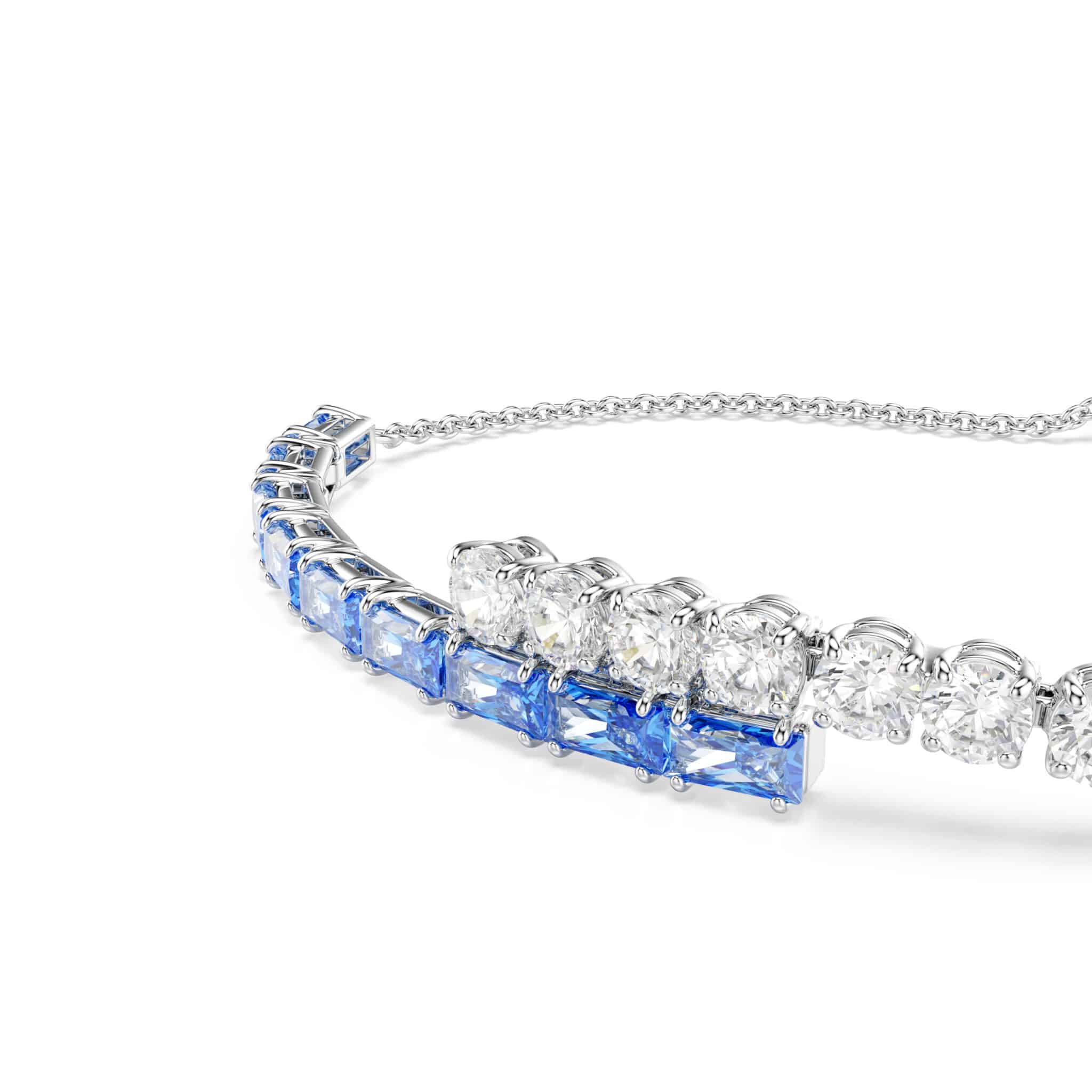 Swarovski Matrix bracelet featuring sparkling crystal beads and sleek silver-tone design on a white background.