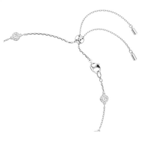 Swarovski Una Angelic necklace with round cut motifs, double-sided design, white crystal, rhodium plated jewelry piece