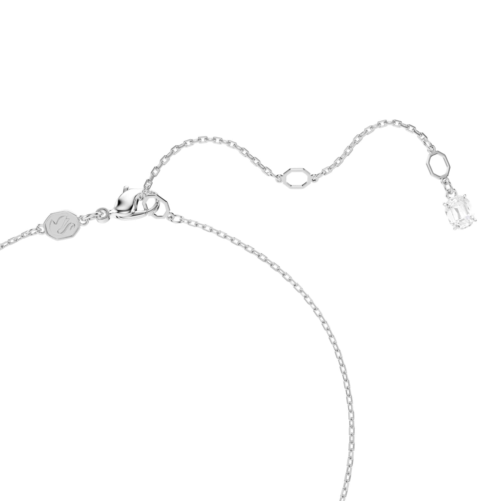 Swarovski Swan pendant with mixed clear and white crystal cuts, elegant swan design, jewelry accessory with sparkling details