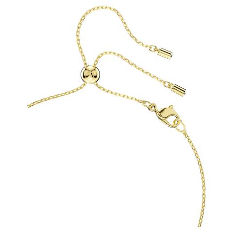 Swarovski Mesmera pendant with green mixed-cut crystals and gold-tone plating, showcasing elegant jewelry design.