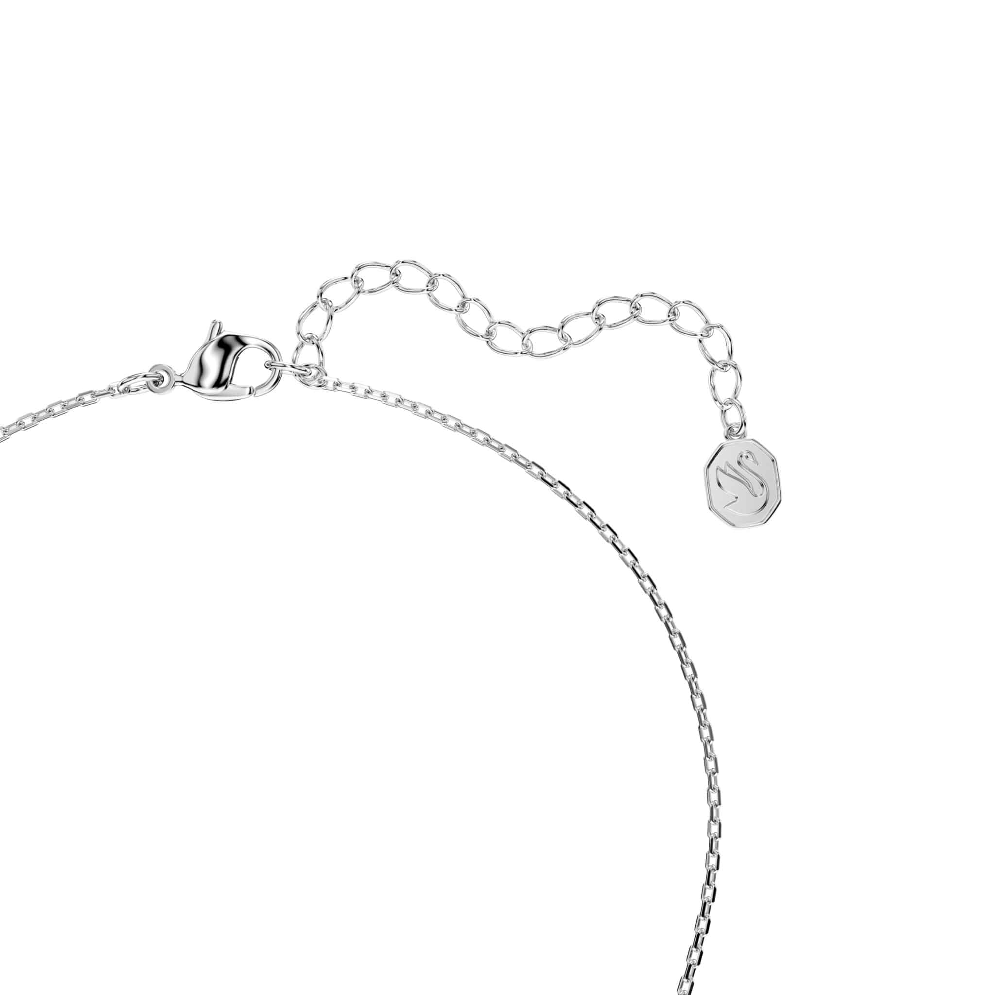Swarovski Bella Pendant Rose in rhodium plating featuring sparkling crystal design on a delicate chain
