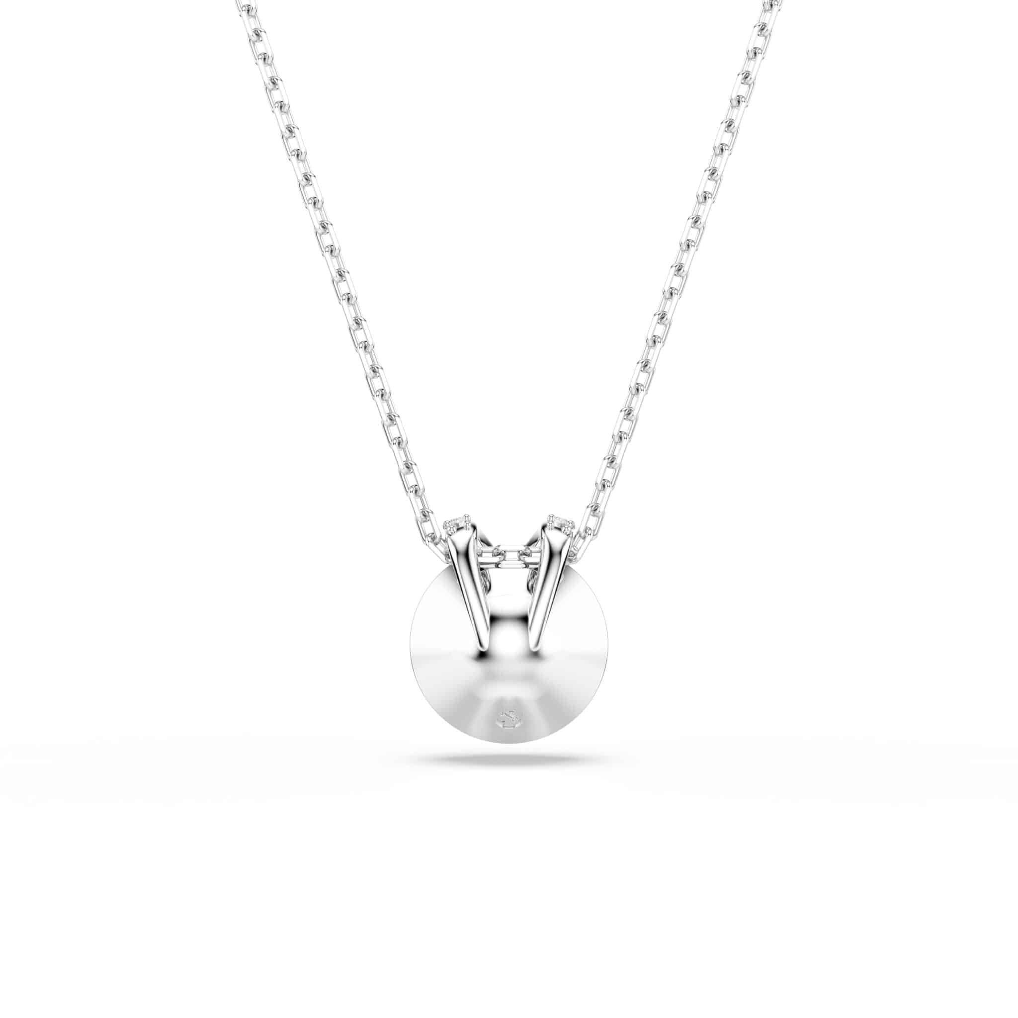 Swarovski Bella Pendant Rose with rhodium plating, featuring sparkling crystal details and elegant design.