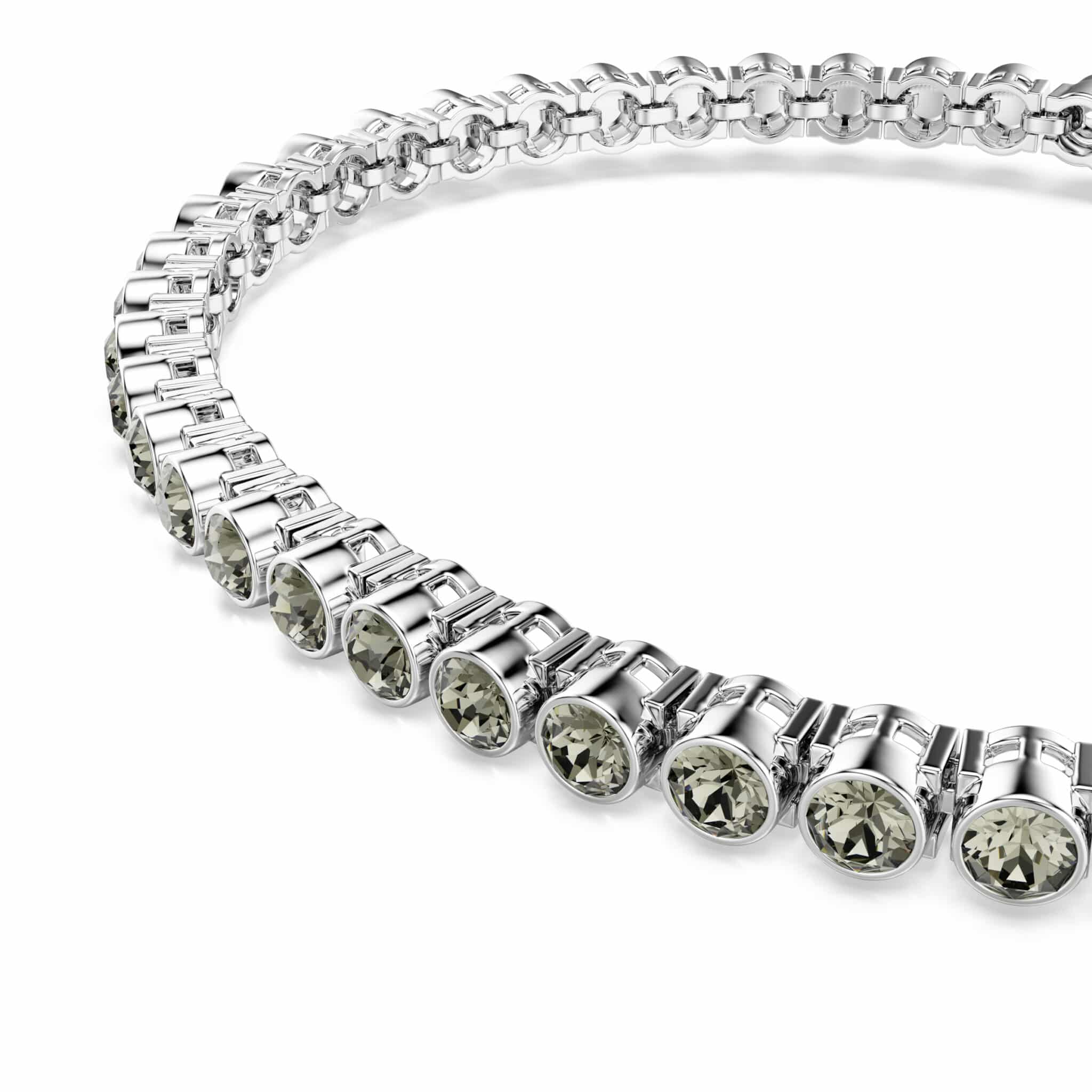 Swarovski Imber Emily tennis bracelet with round cut crystals, elegant jewelry with sparkling gemstone accents.