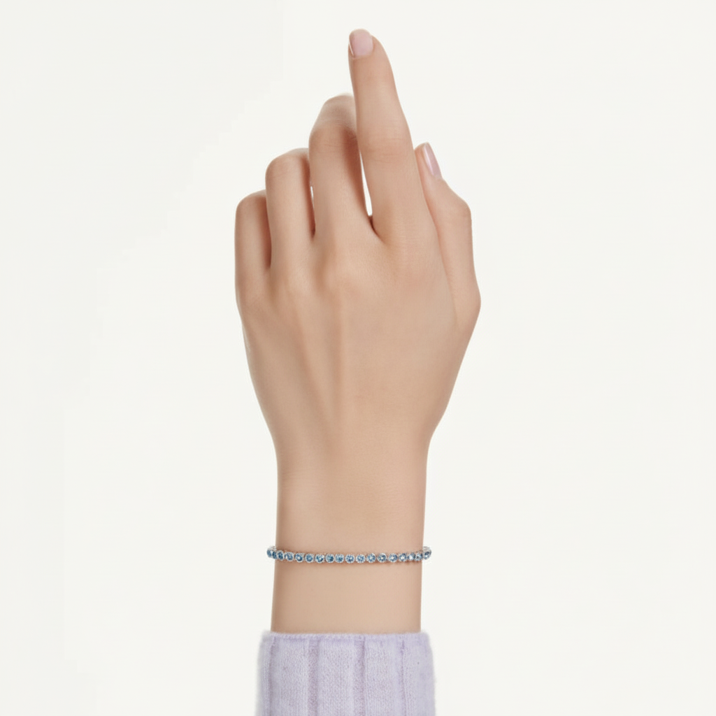 Swarovski Imber bracelet with sparkling crystal stones and silver-tone metal design, elegant jewelry accessory.