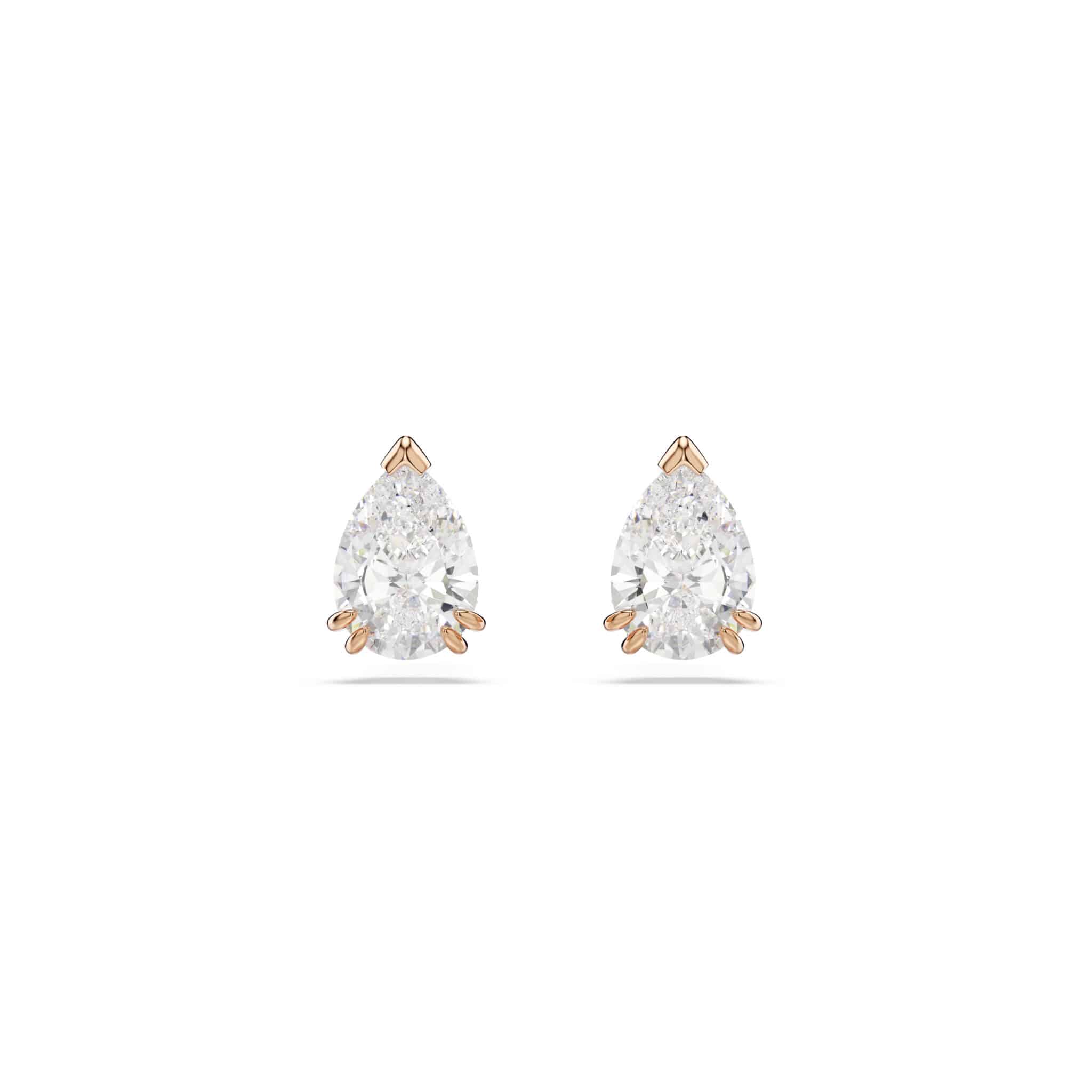 Swarovski Stilla earrings in white with rose gold tone plating, featuring elegant crystal design on a polished metal setting.