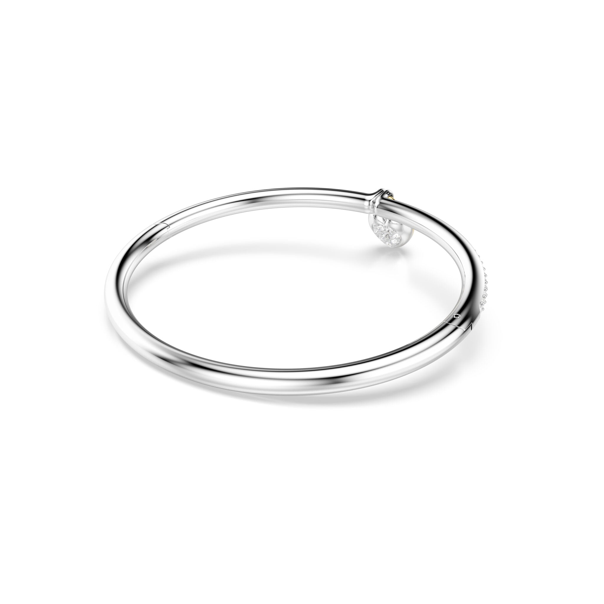 Swarovski Idyllia bangle with pink heart and mixed cuts, featuring mixed metal finish and sparkling crystal accents.