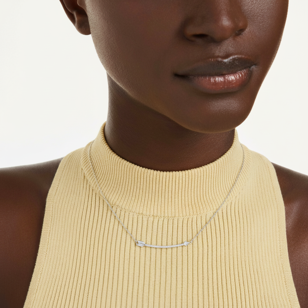 Swarovski Idyllia pendant with mixed cut white crystals, arrow design, rhodium-plated silver, elegant jewelry accessory