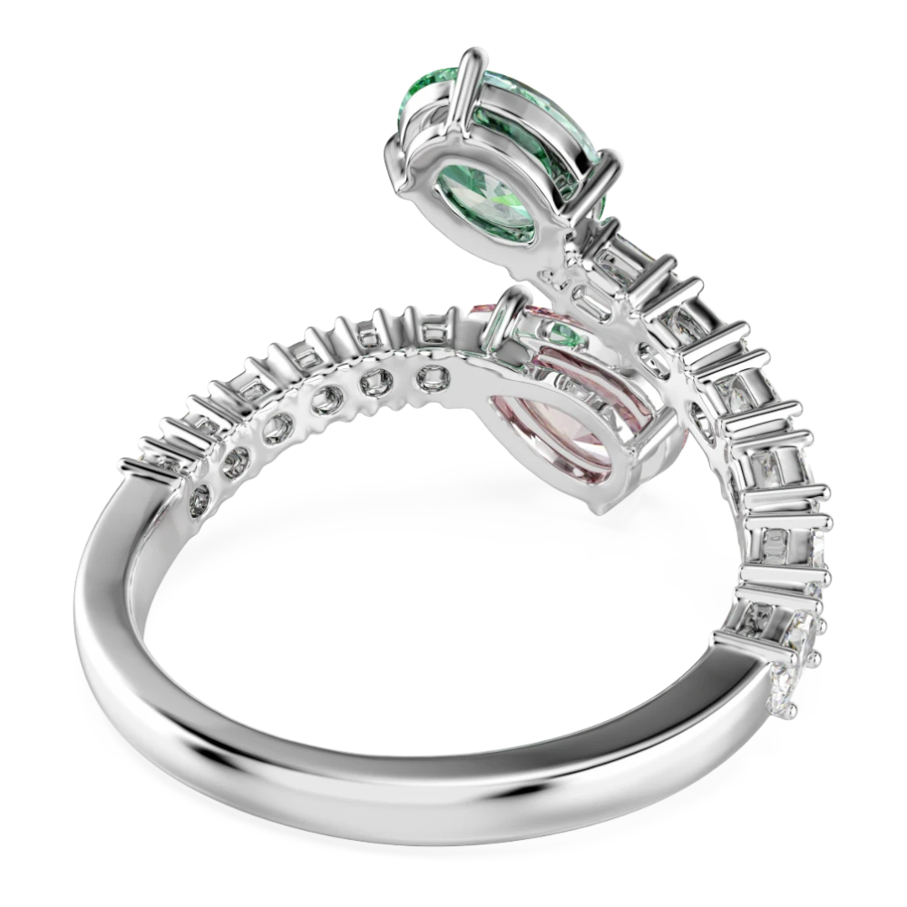 Swarovski Ariana Grande open ring with multicolored mixed cuts and rhodium plating, showcasing a stylish jewelry piece.
