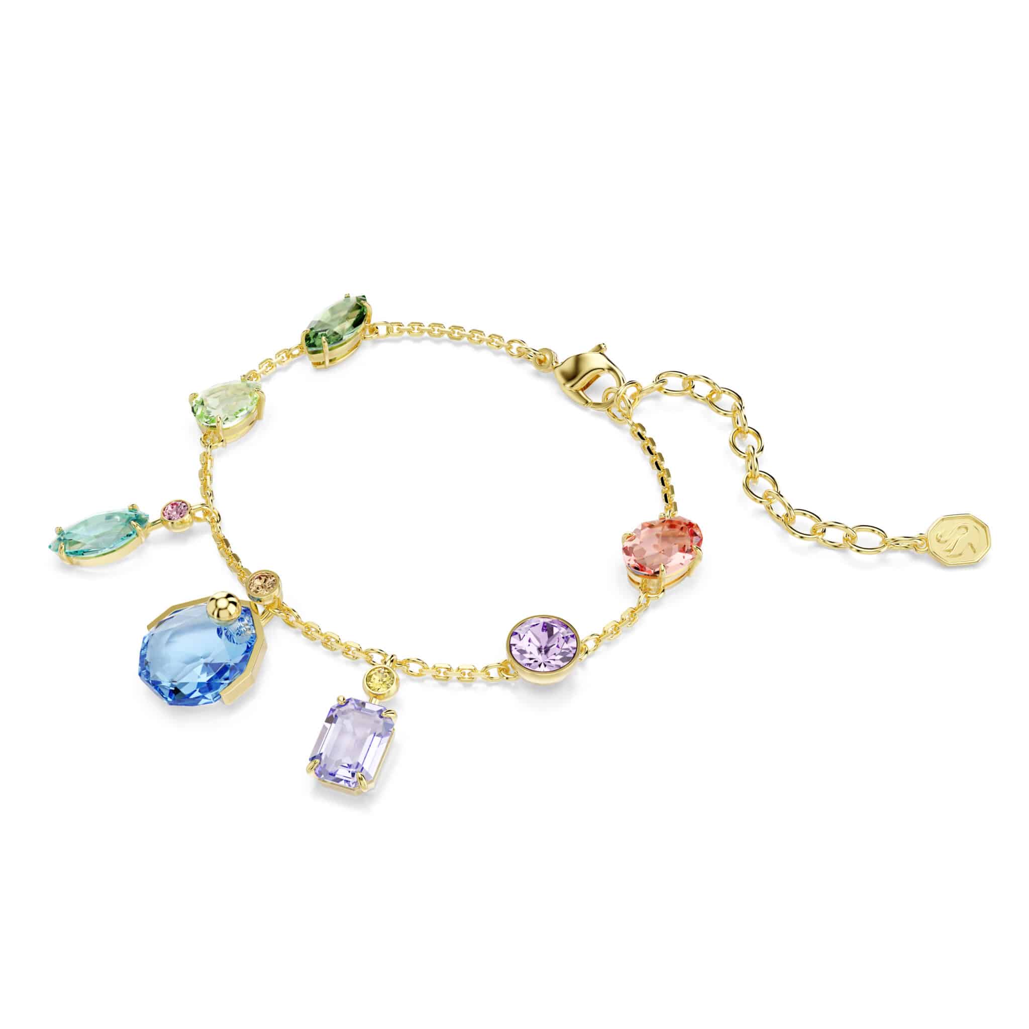 Swarovski Gema bracelet with sparkling crystal beads and silver-tone accents on a delicate chain.