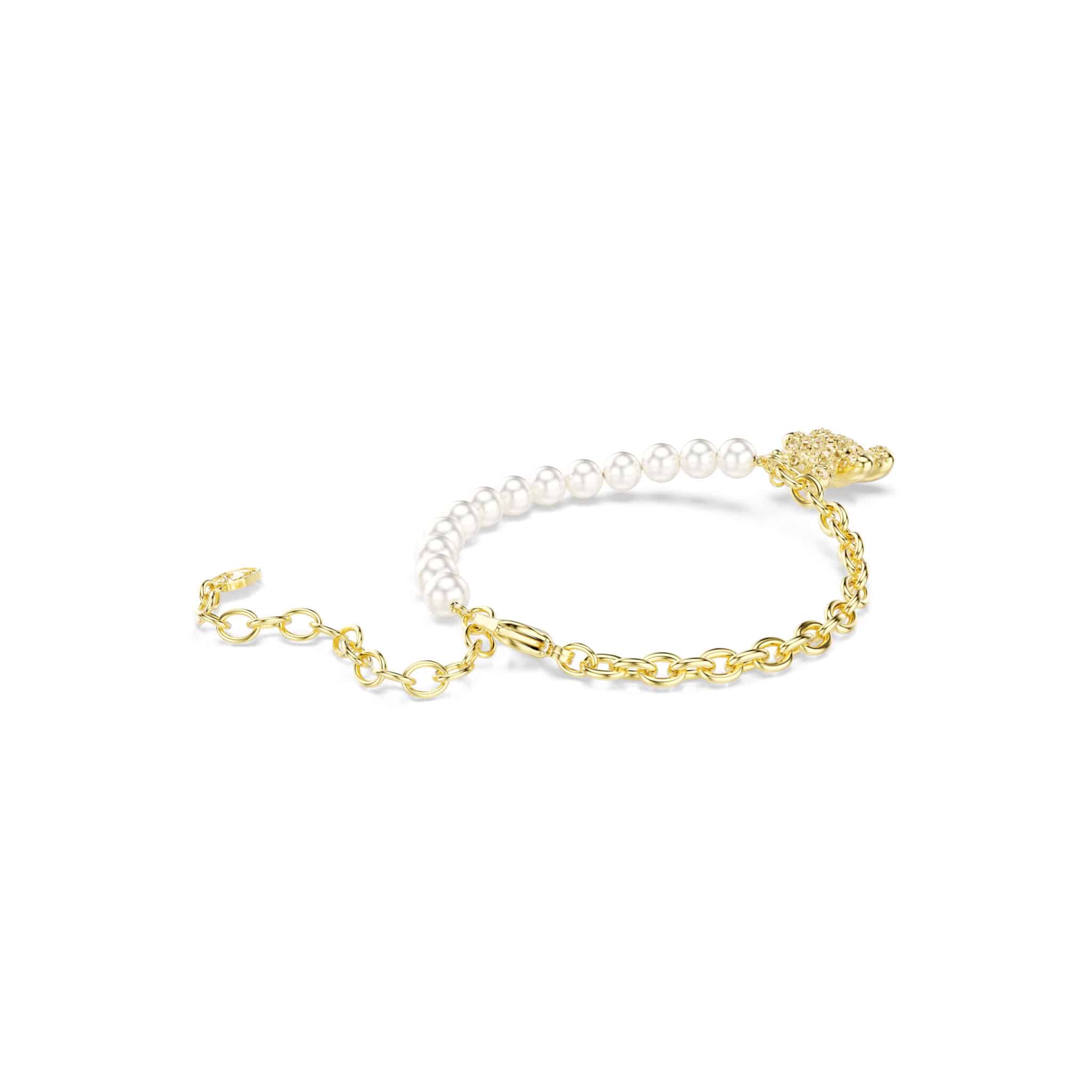 Swarovski Idyllia bracelet featuring sparkling crystal beads and elegant silver-tone details on a delicate chain.