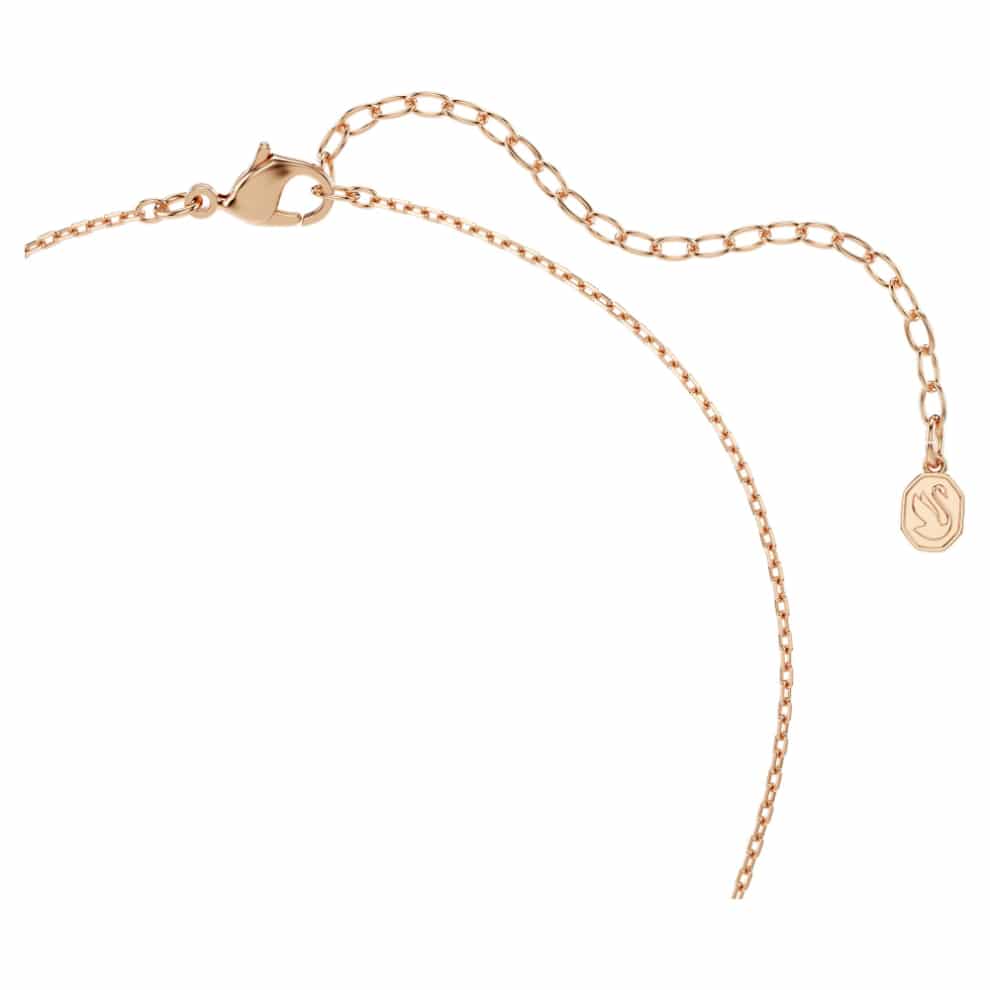 Swarovski Swan Pendant in white crystal with mixed cuts, rose gold-tone plated, elegant jewelry accessory with detailed swan design