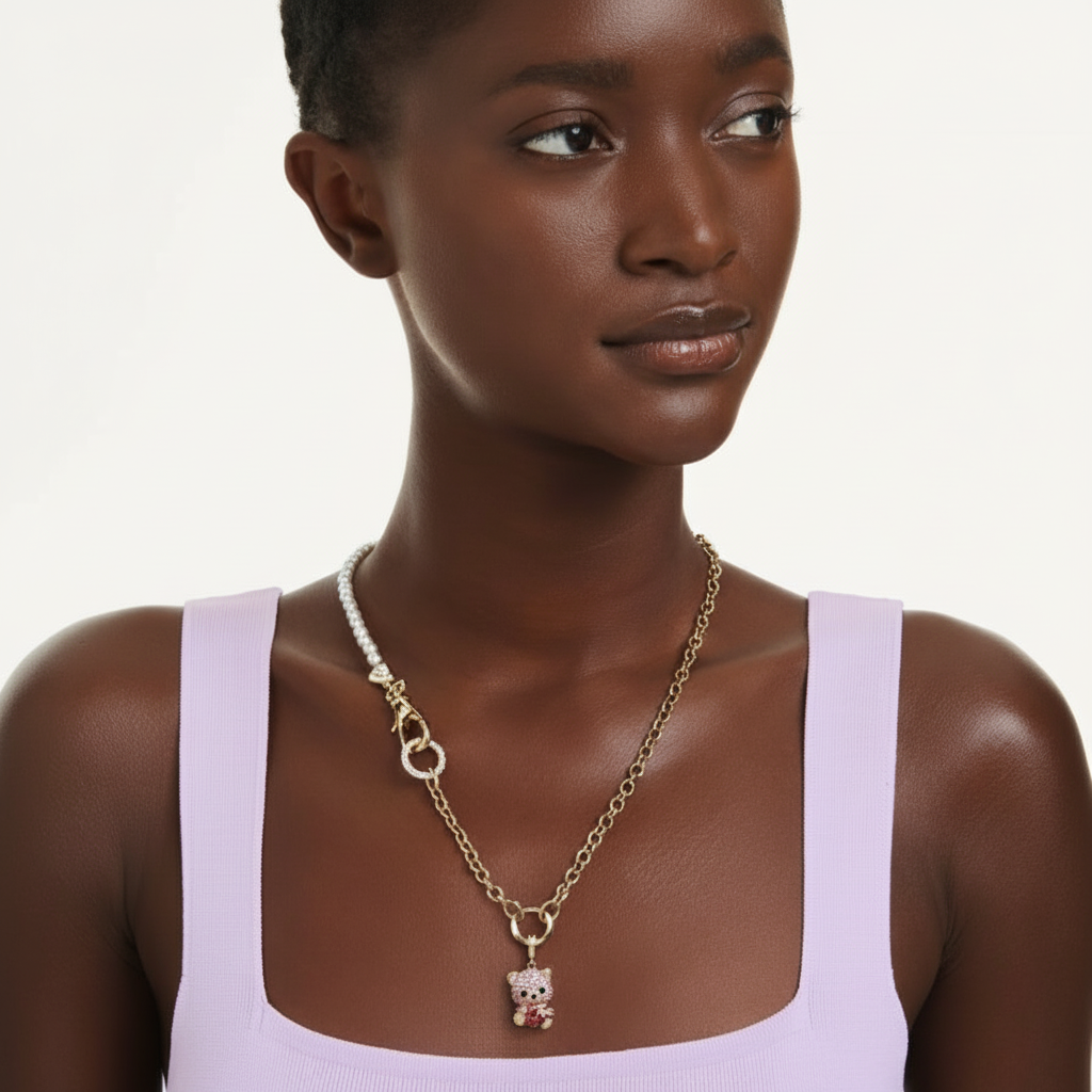 Swarovski Idyllia charm with sparkling crystals and intricate design, perfect for adding elegance to jewelry or accessories.