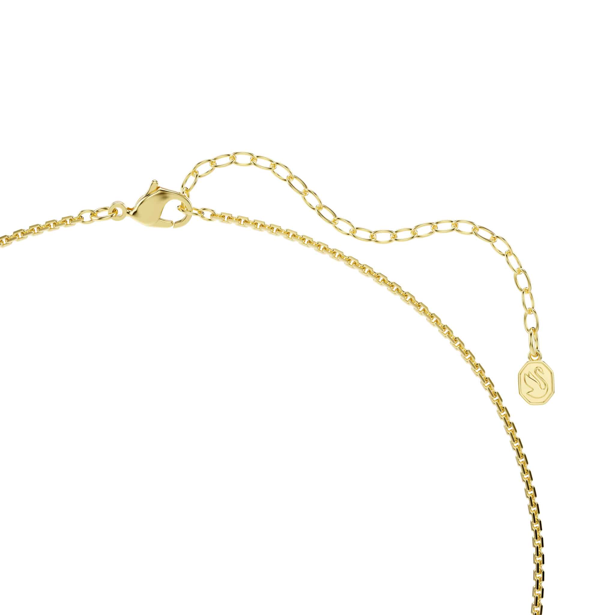 Swarovski Hyperbola necklace with round white crystals and gold-tone plating, showcasing elegant jewelry design.