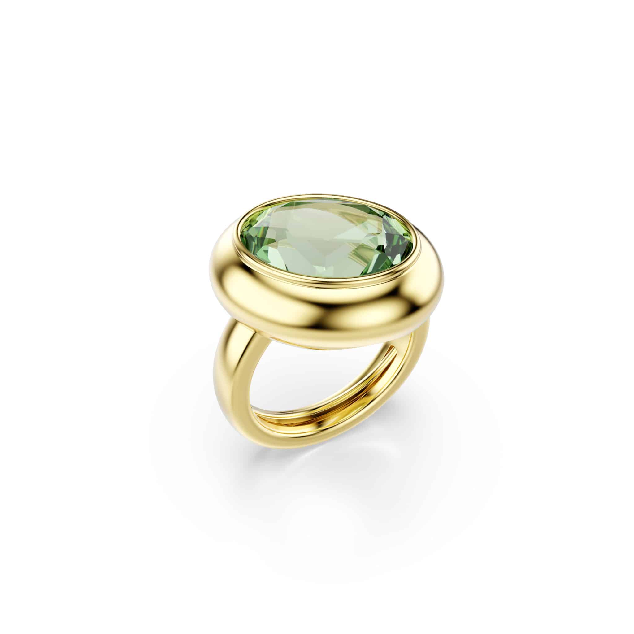 Swarovski Gema Motif ring set with three multicolored gold-tone plated rings featuring sparkling crystal accents.