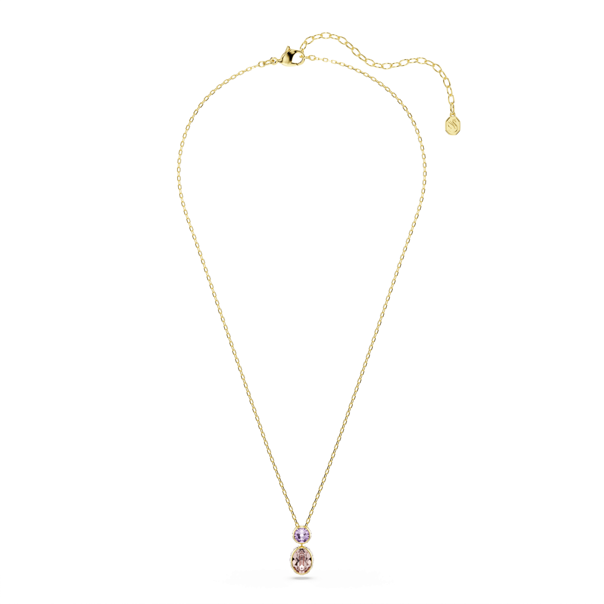 Swarovski Chroma pendant with multicolored mixed cuts, gold-tone plated jewelry piece featuring sparkling crystal accents