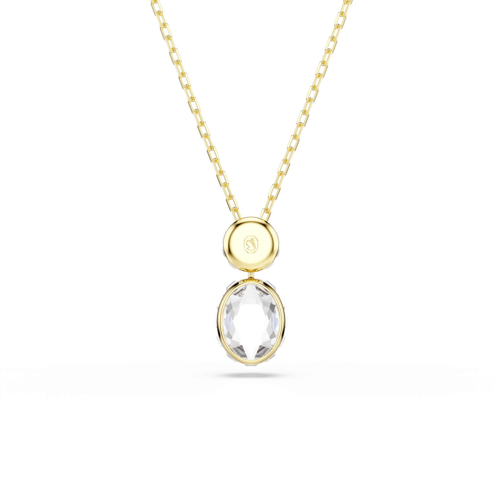 Swarovski Chroma pendant with multicolored mixed cuts and gold-tone plating, showcasing sparkling geometric gemstone design.