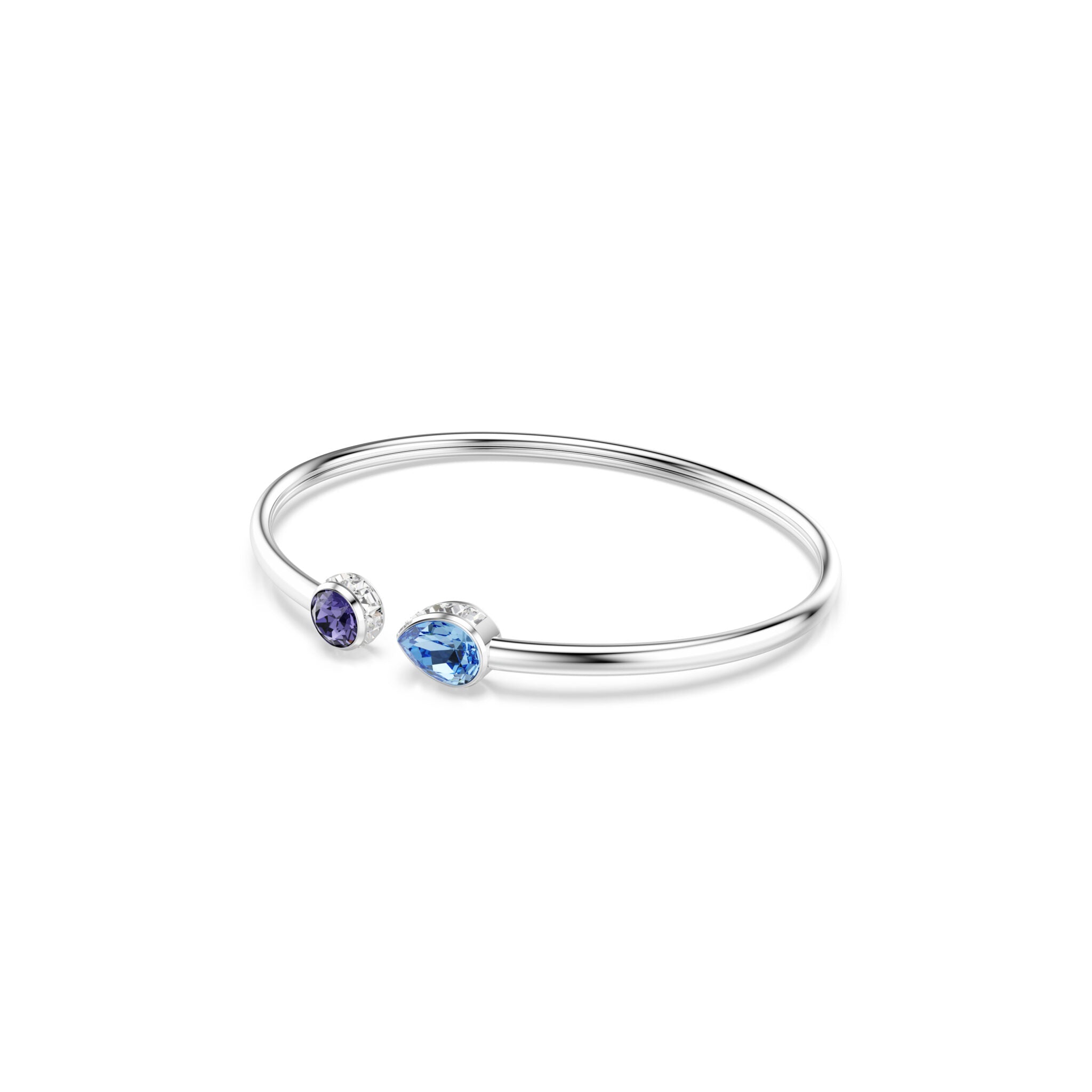 Swarovski Chroma Bangle featuring sparkling crystal accents and sleek silver-tone design, stylish jewelry accessory.