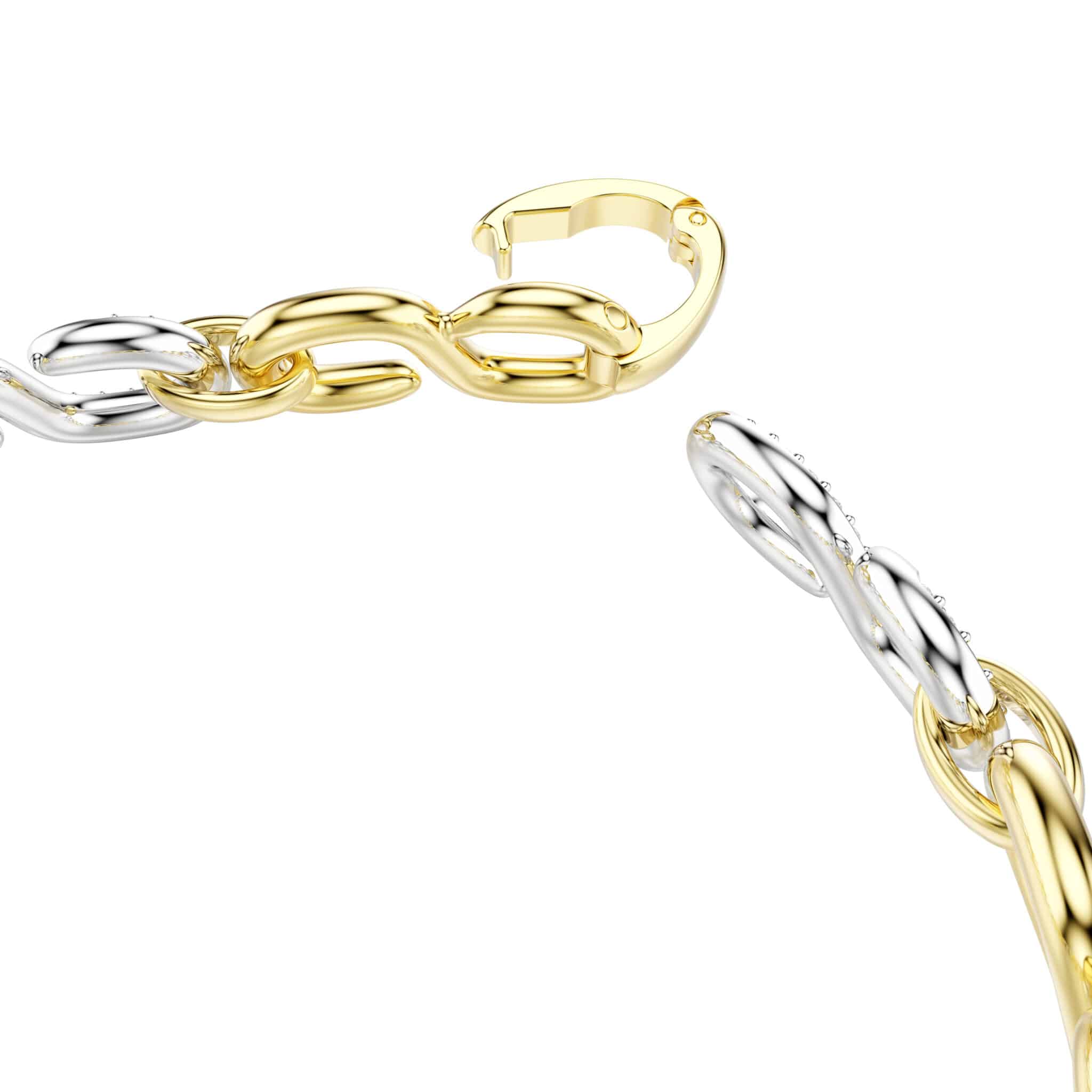 Swarovski Dextera bracelet with round white crystals and mixed metal finish, elegant jewelry accessory.
