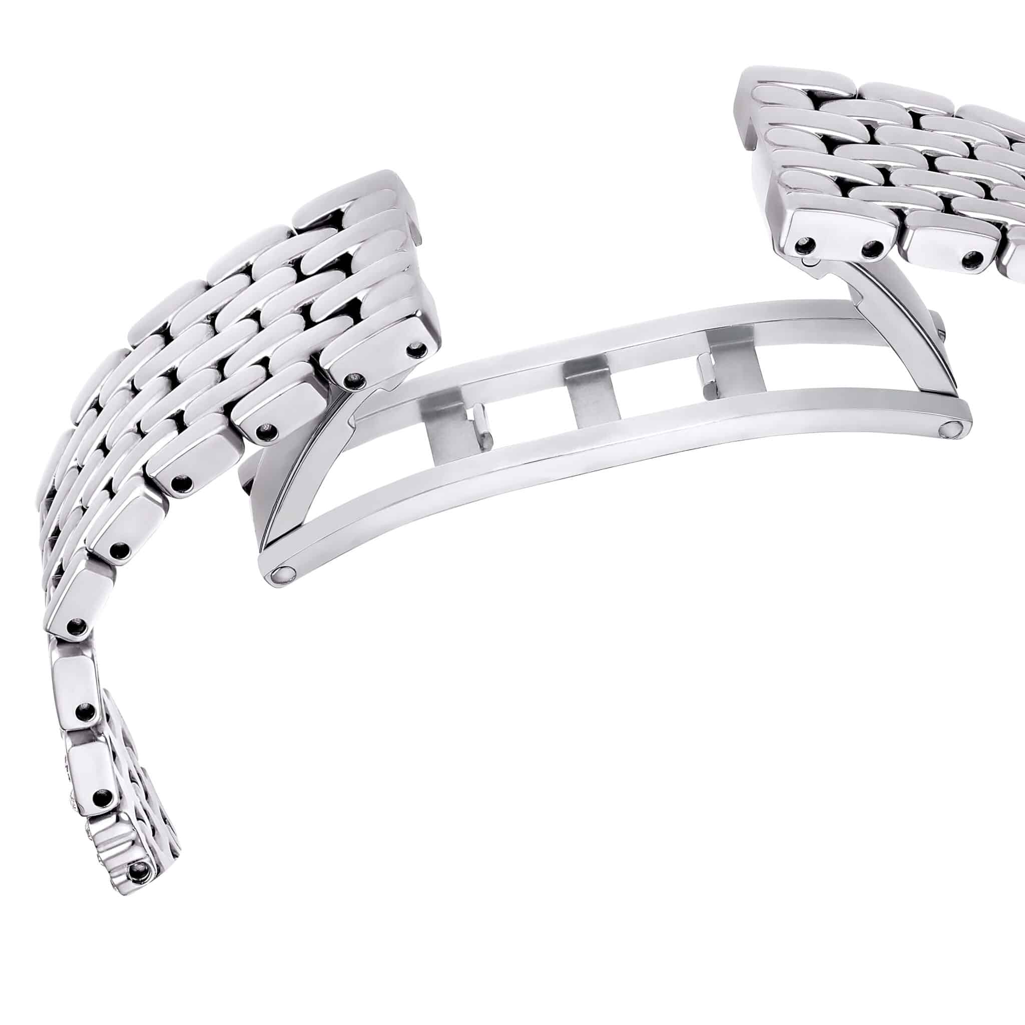 Swarovski Attract Swiss Made watch with silver-tone stainless steel metal bracelet and elegant round face.