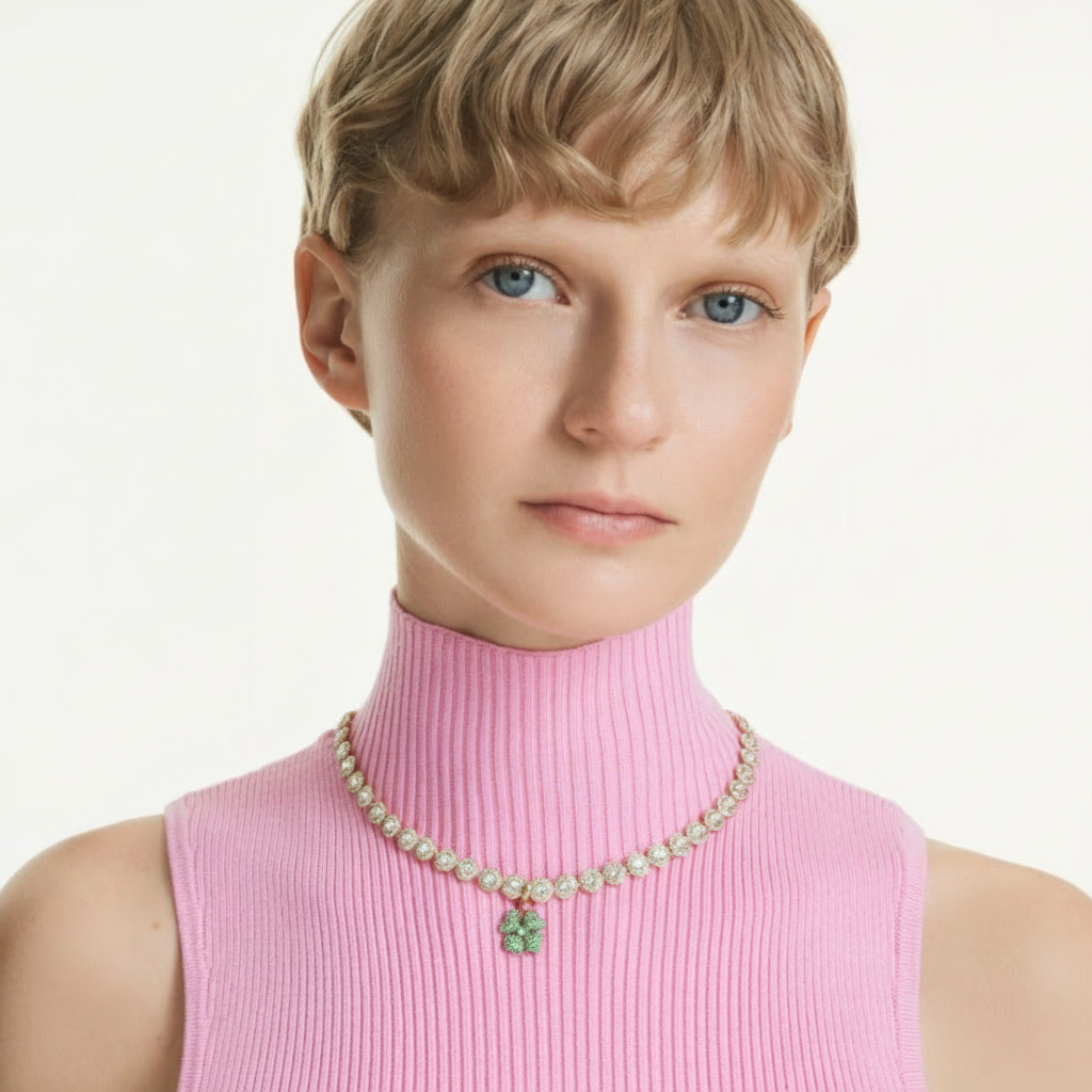 Swarovski Idyllia charm with sparkling crystal details and delicate metal accents, designed to add elegance to jewelry or accessories.